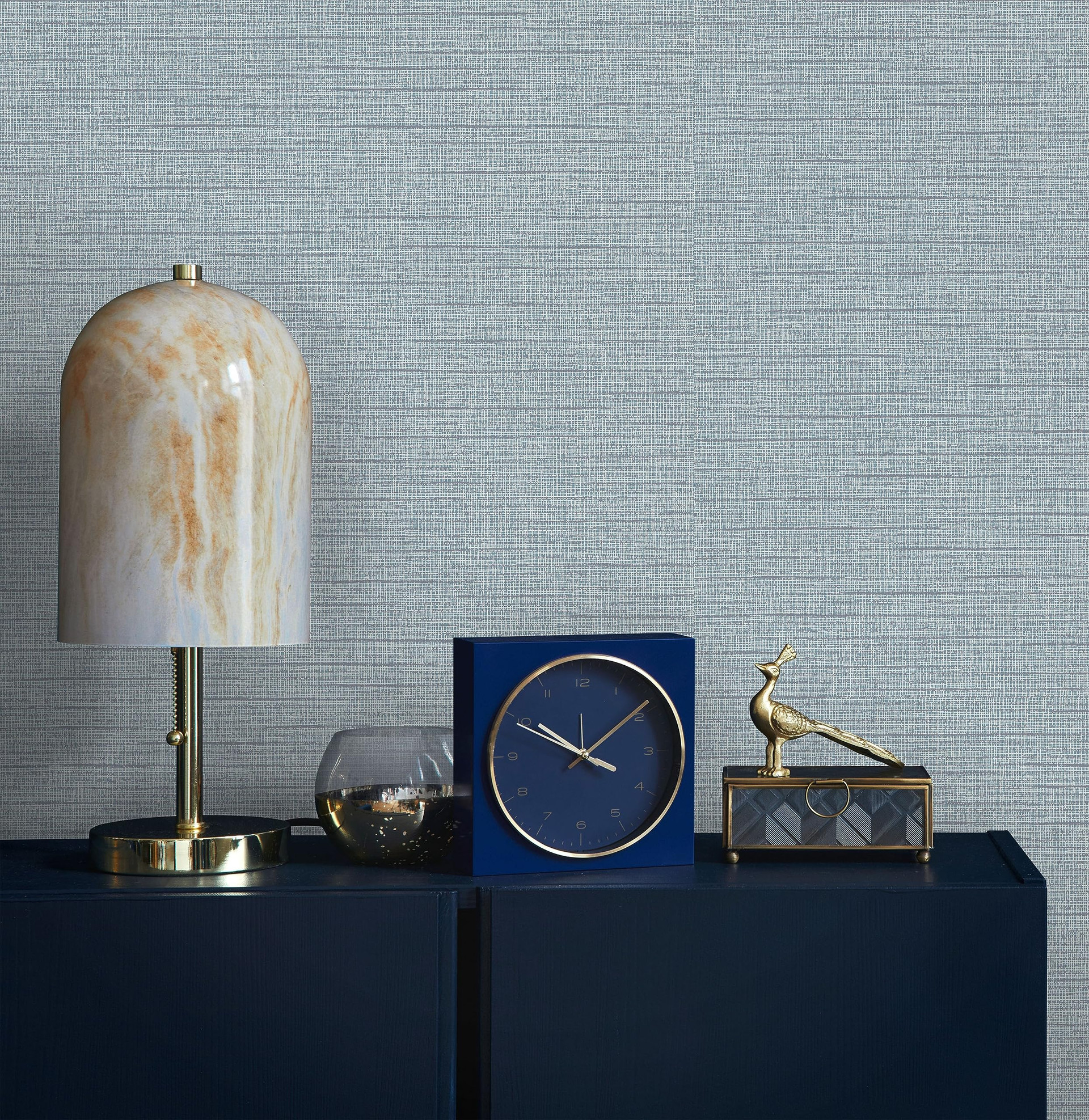 Effen behang, vliesbehang Novamur Yvi blauw