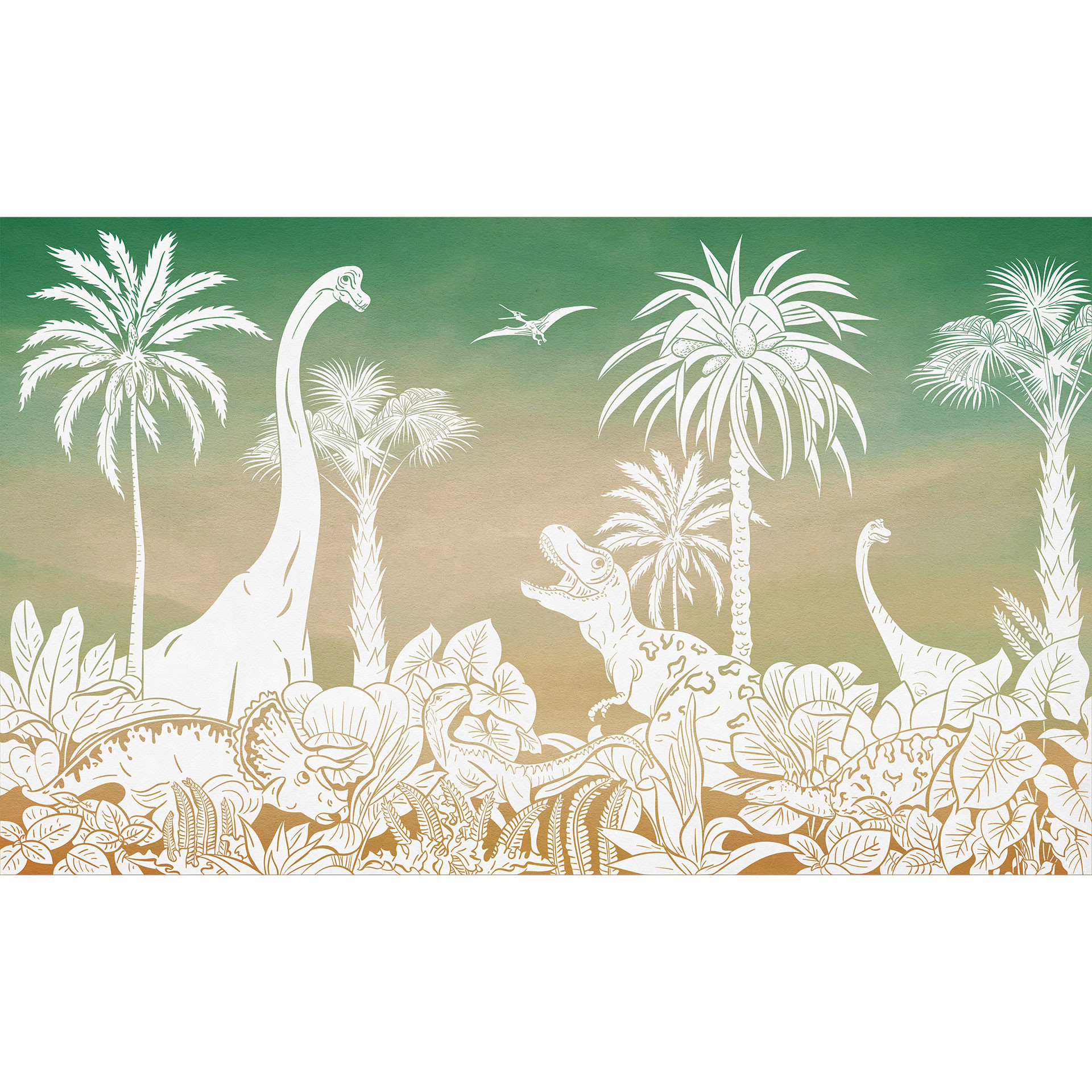 Papier peint aventure chez les dinosaures - Ombre - Kikki Belle
