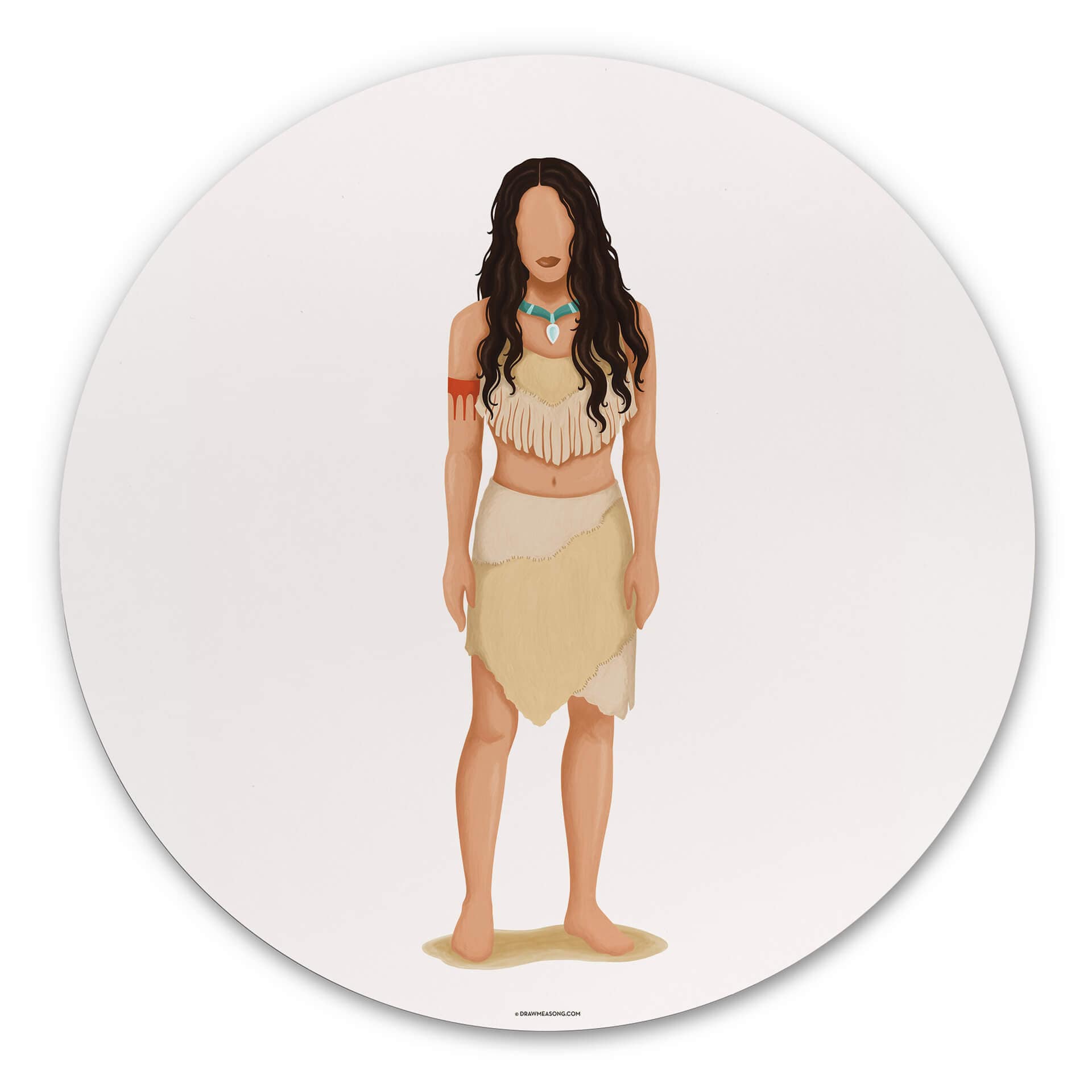 Tableau sur alu-Dibond rond Tohmé - Pocahontas