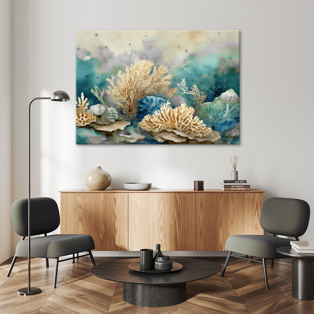 Canvasbillede, Koral søstjerne turkis