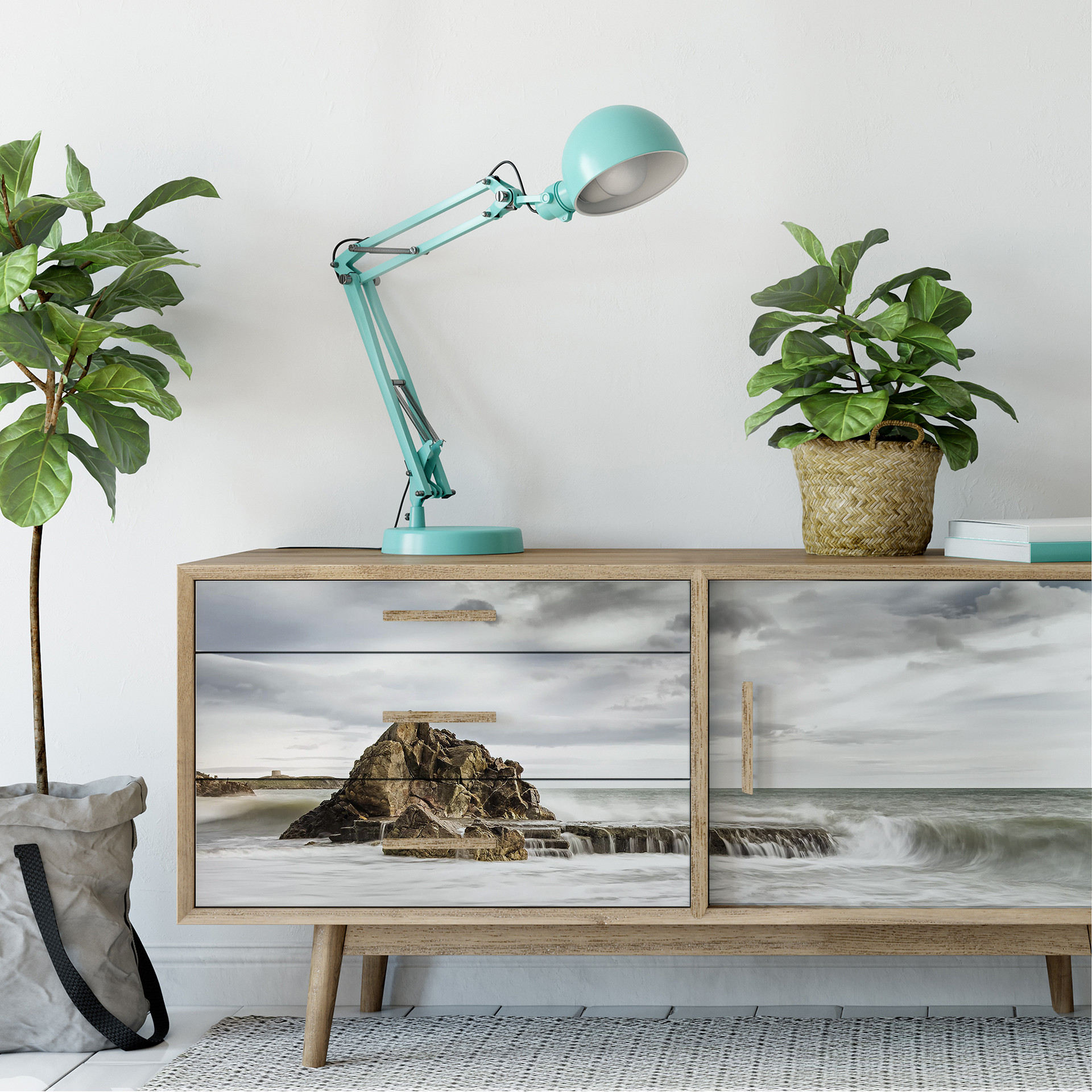 Wallprint Fels in der Brandung - Panorama