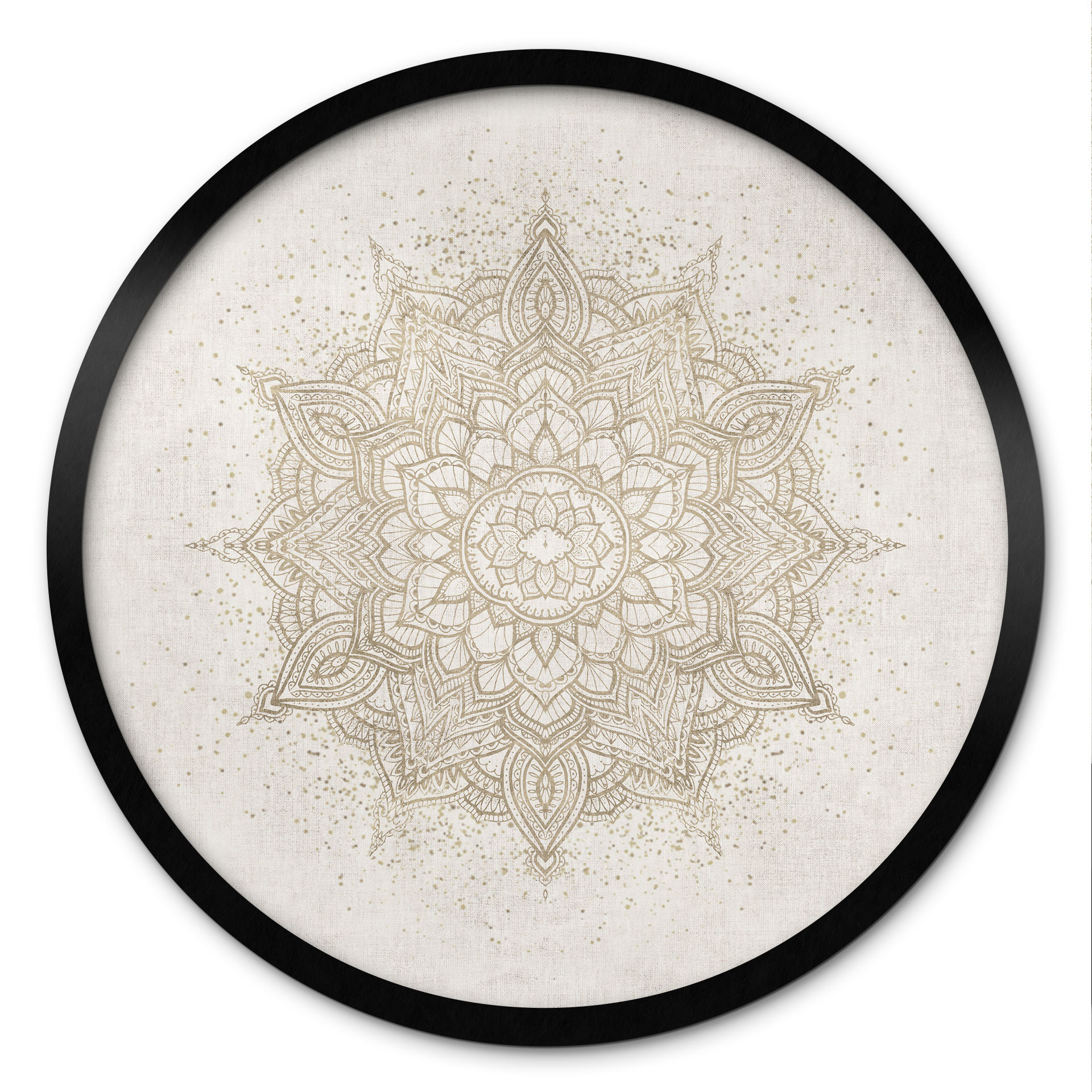 Poster Ornement boho en lin - Bloomery Decor - Rond