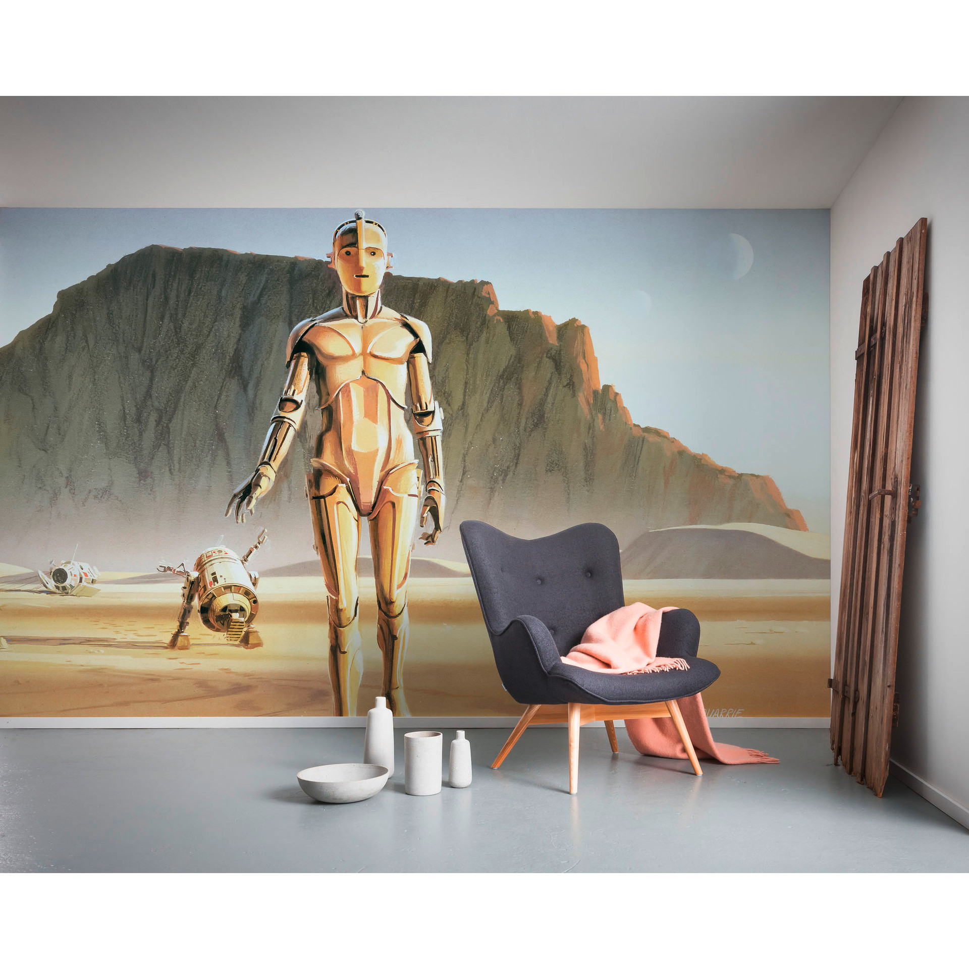Vlies Fototapete - Star Wars Classic RMQ Droids - 500 x 250 cm