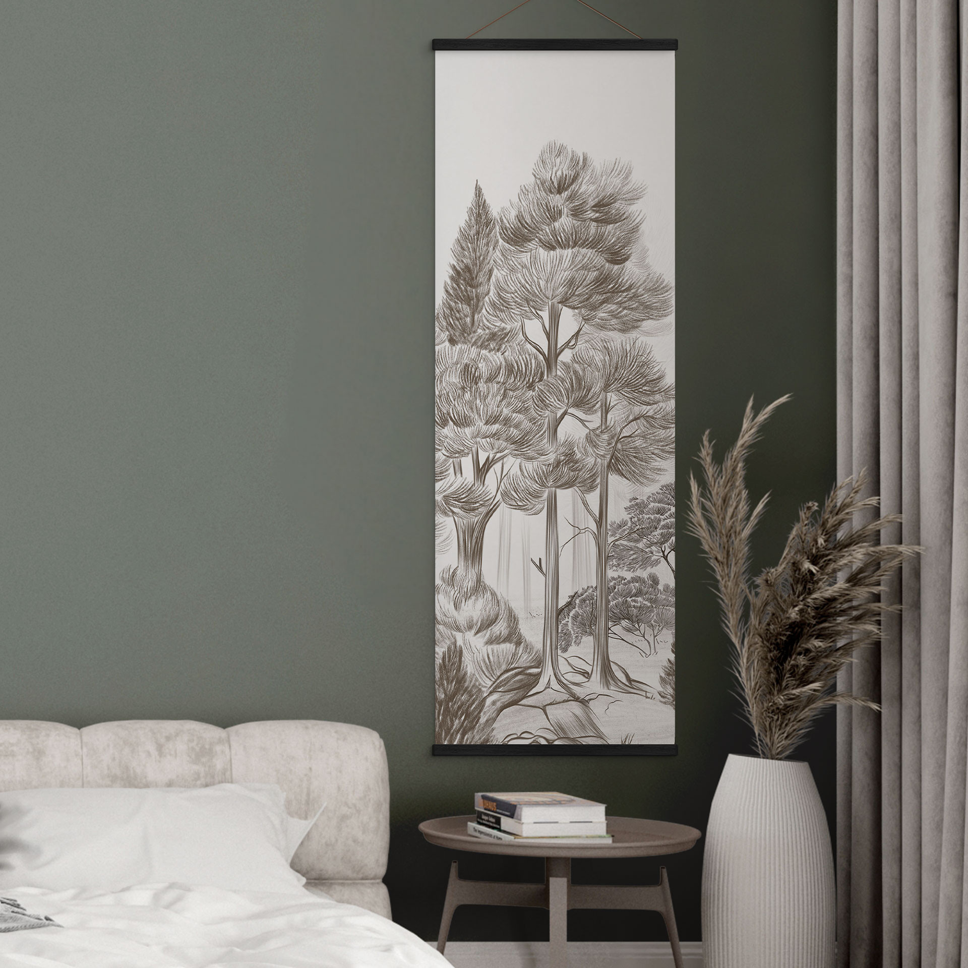Stoffbild Wald mit Waldlandschaft in Beige - Ms Tiff - Panorama