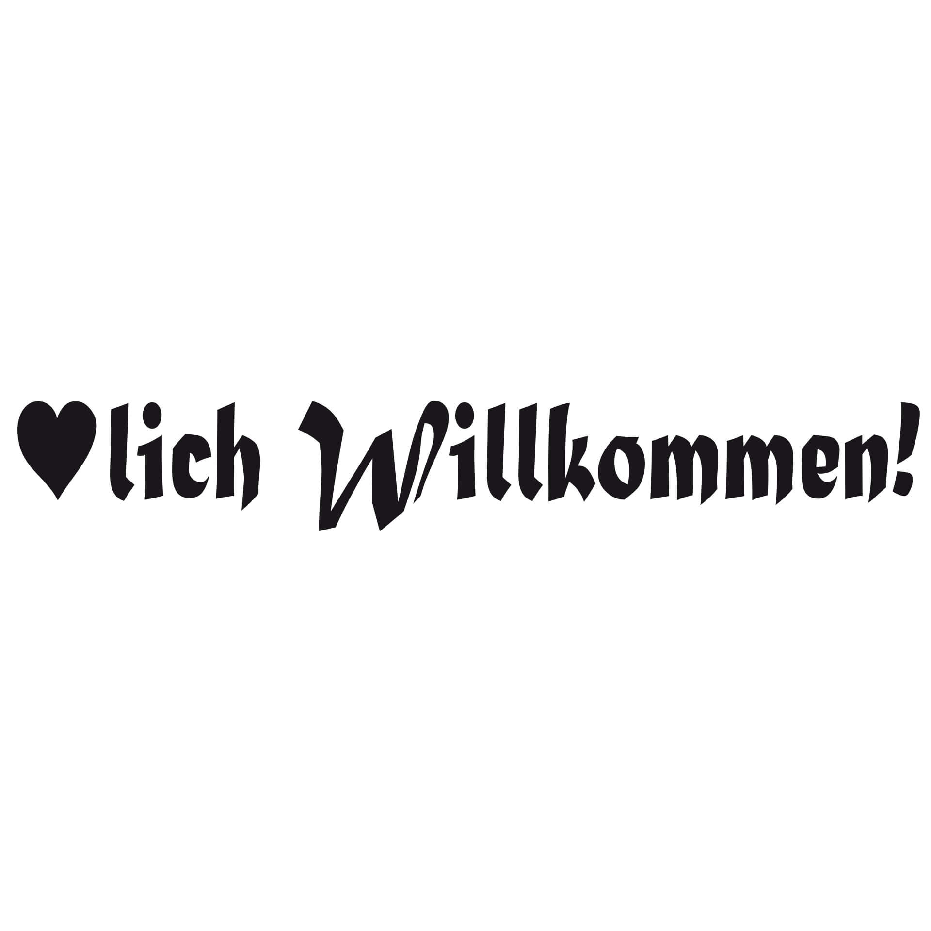 Wandtattoo Herzlich Willkommen 1