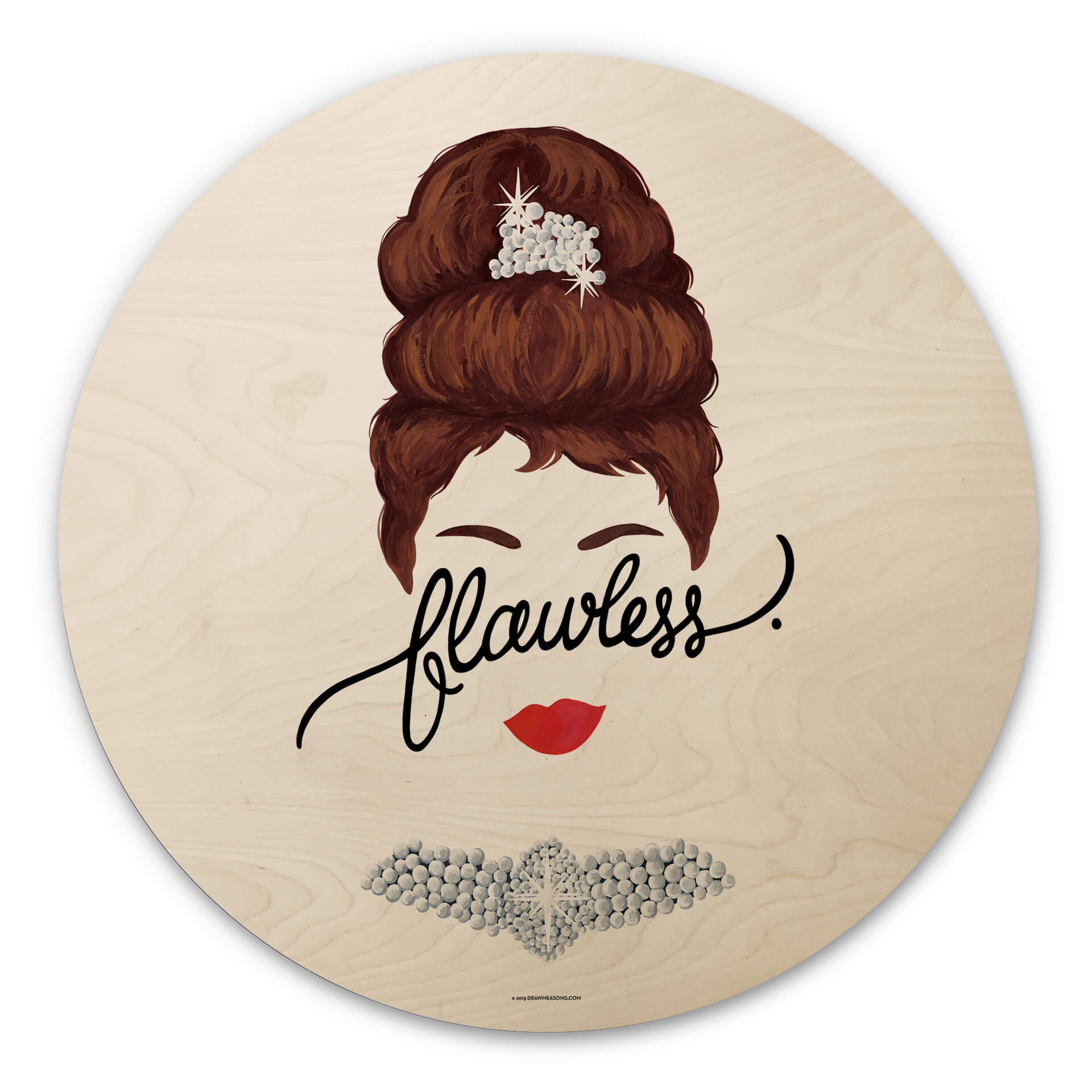 Okrągły drewniany obraz Tohmé - Flawless Audrey