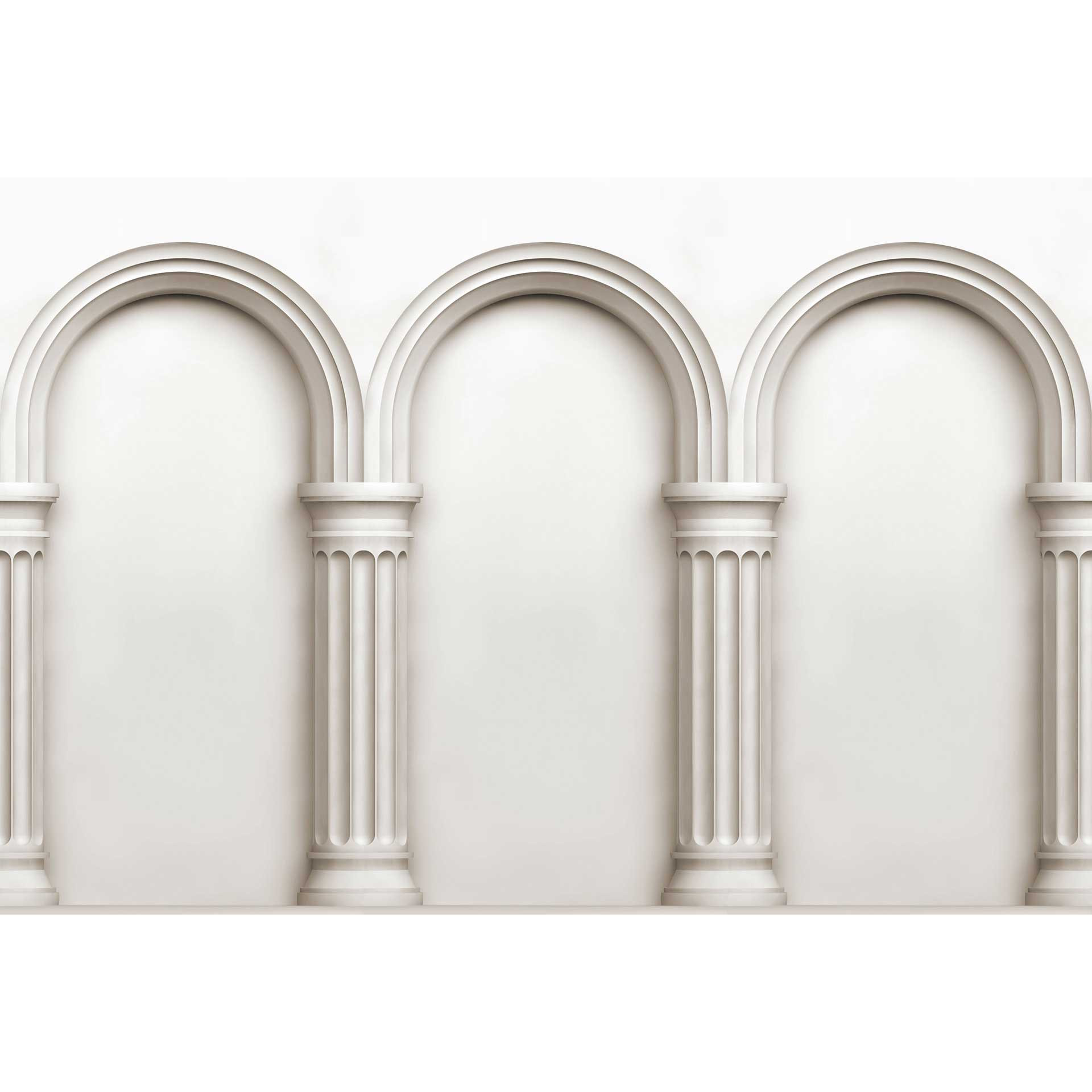 Architecturaal behang in crèmewit - elegant vliesbehang met 3D-effect