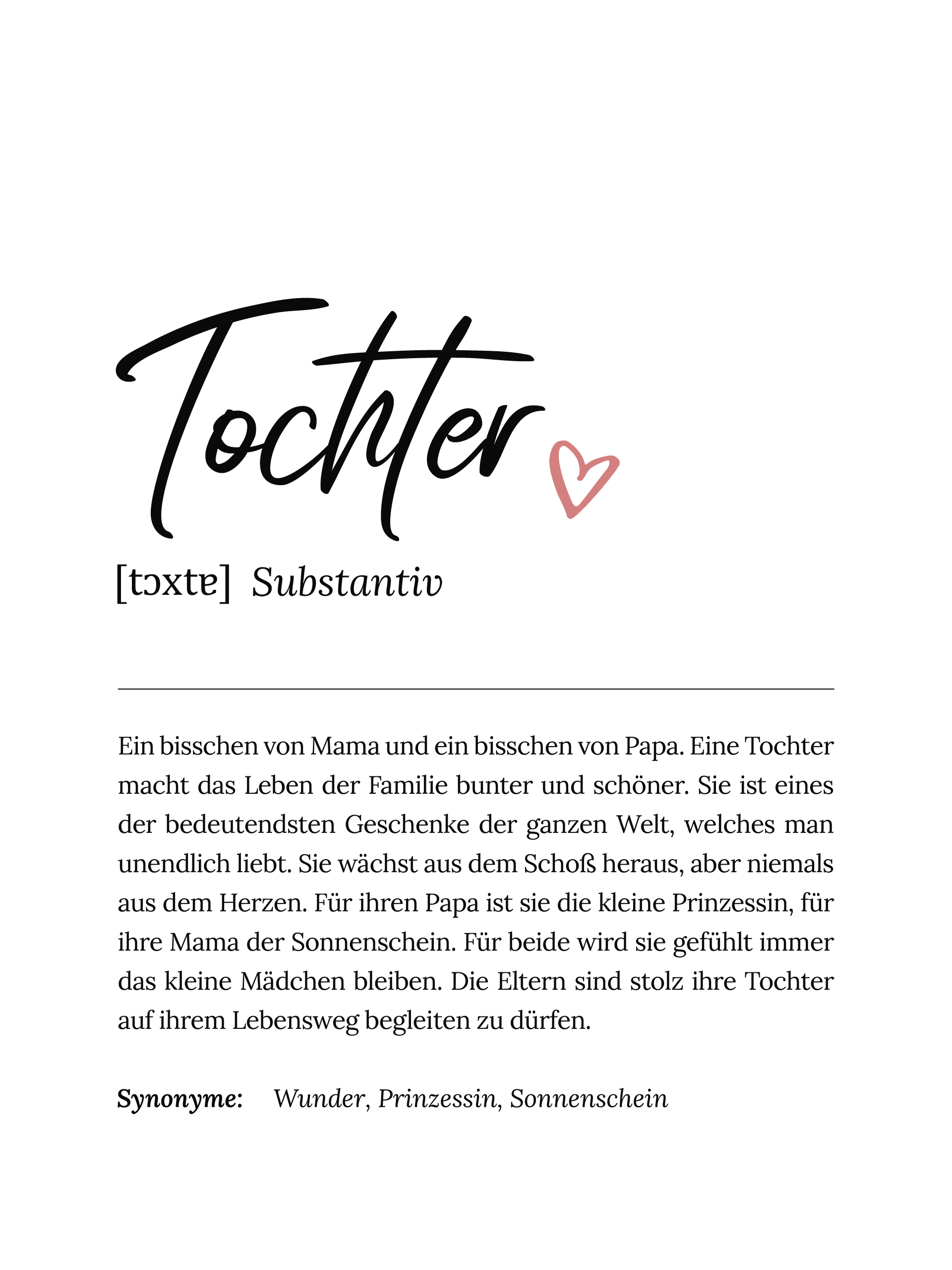 Personalisiertes Poster Definition - Tochter