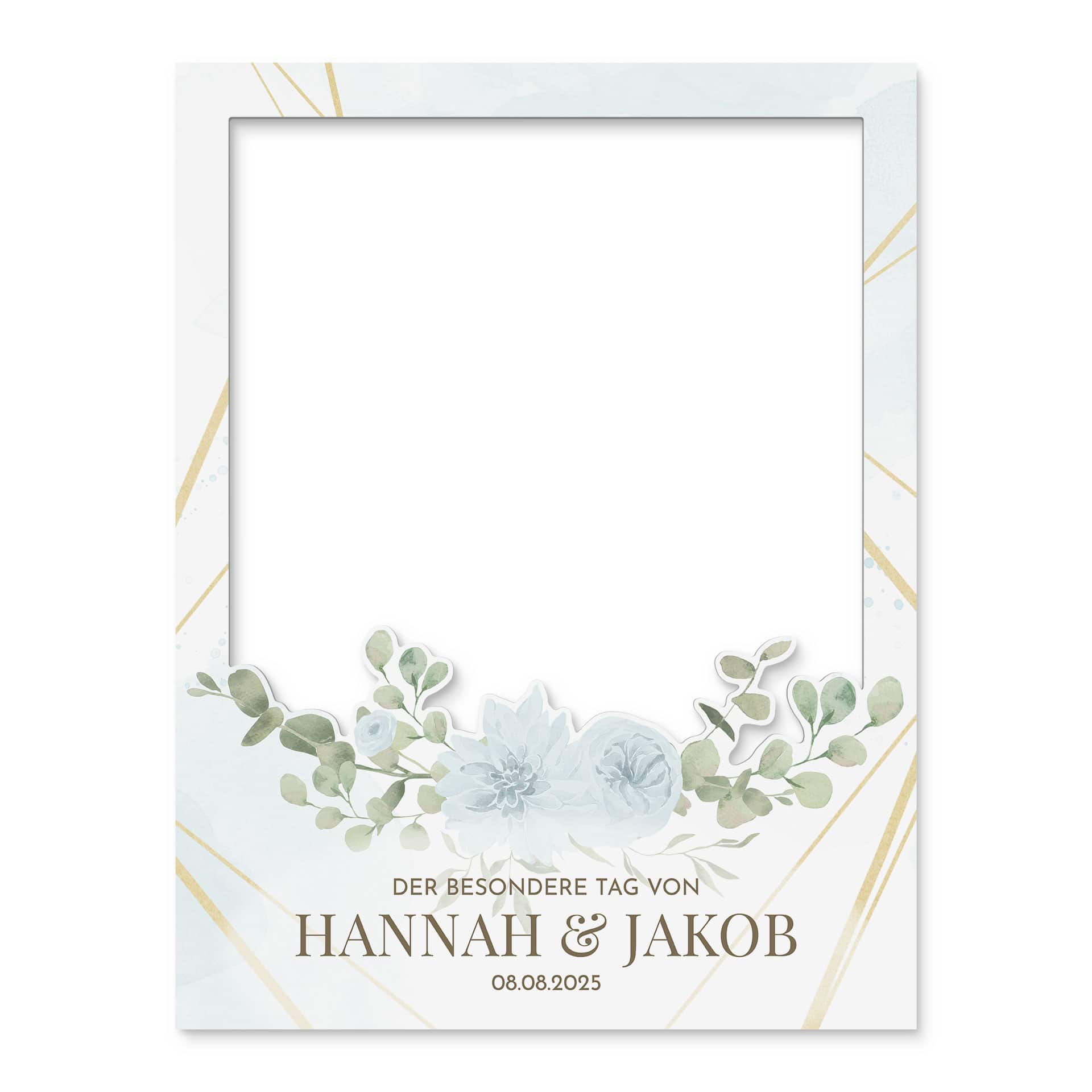 Fotorahmen Hochzeit Zarte Blüten in Pastell - personalisierbar