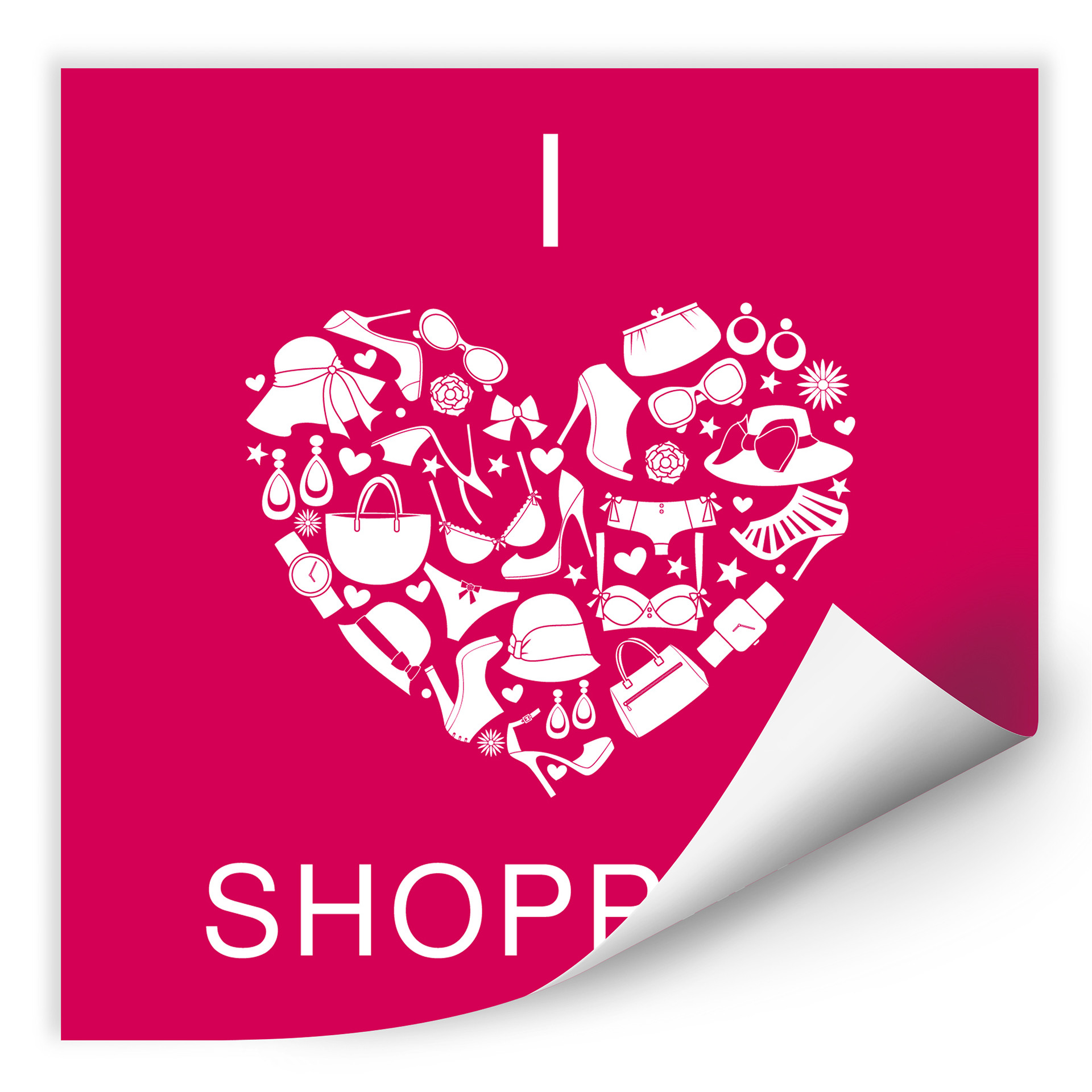 Wallprint W - I love Shopping - quadratisch