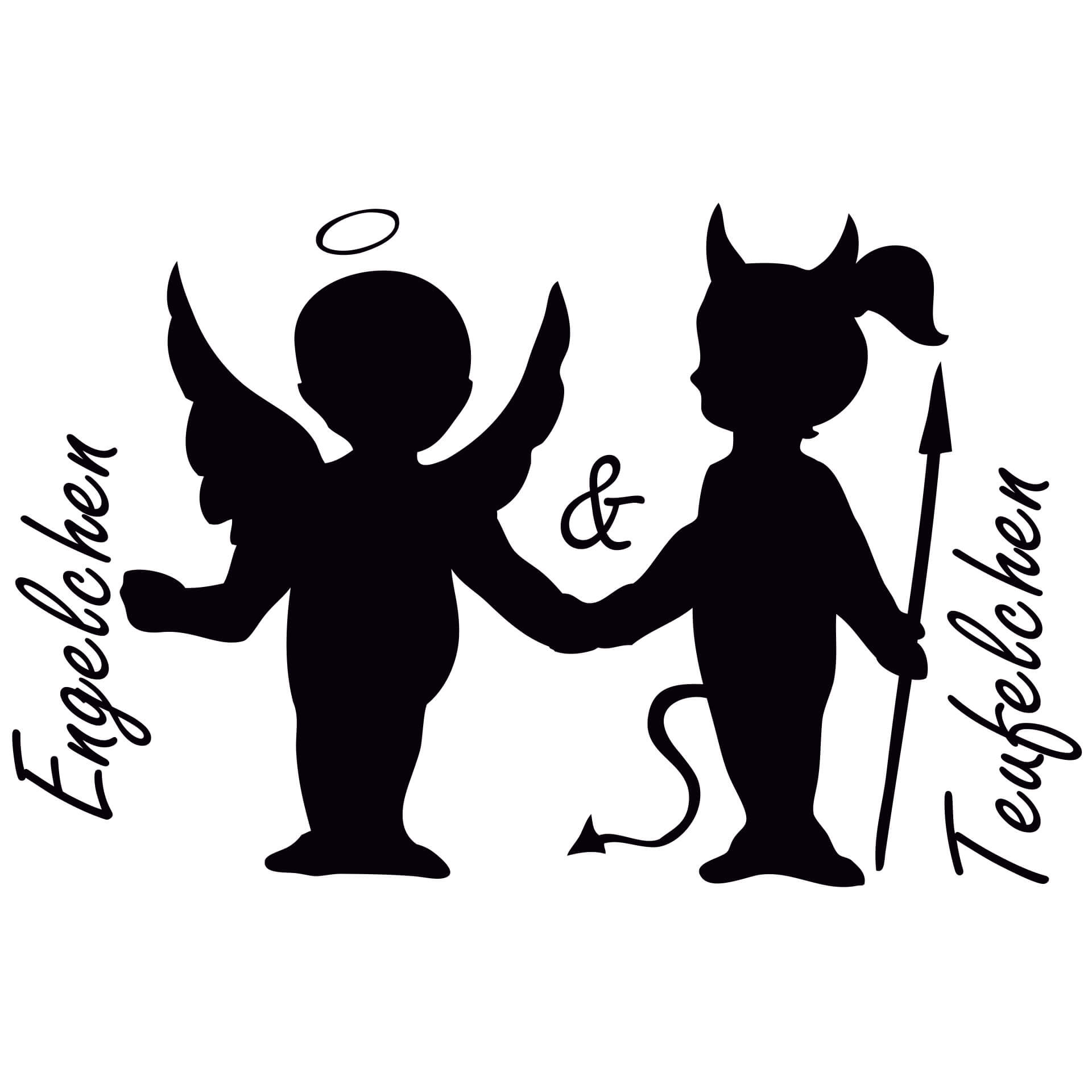 Wandtattoo Engelchen & Teufelchen 3