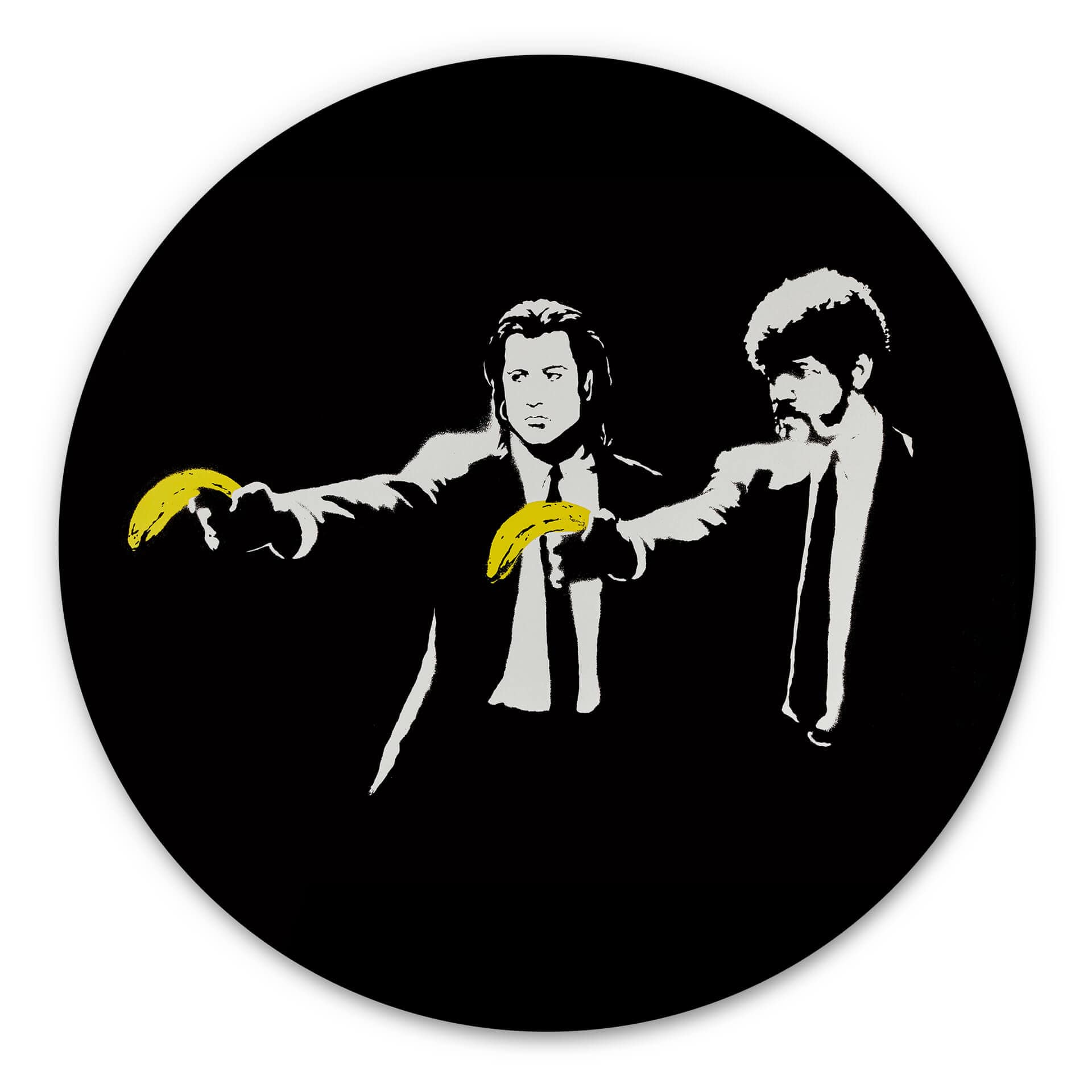 Tableau sur alu-Dibond rond Banksy - Pulp Fiction