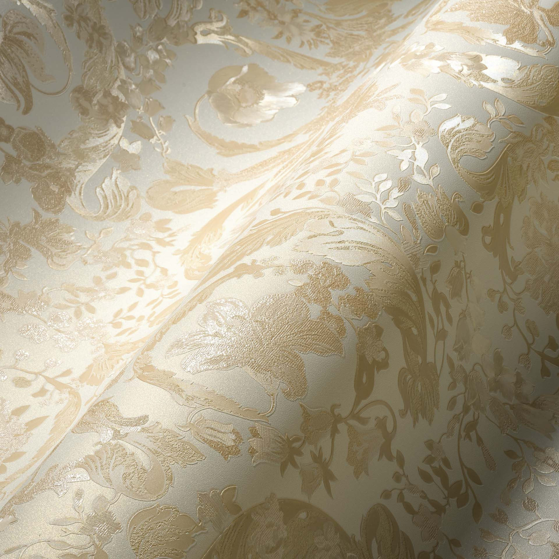 Versace Home Luxe Behang Bloemen Beige Crème
