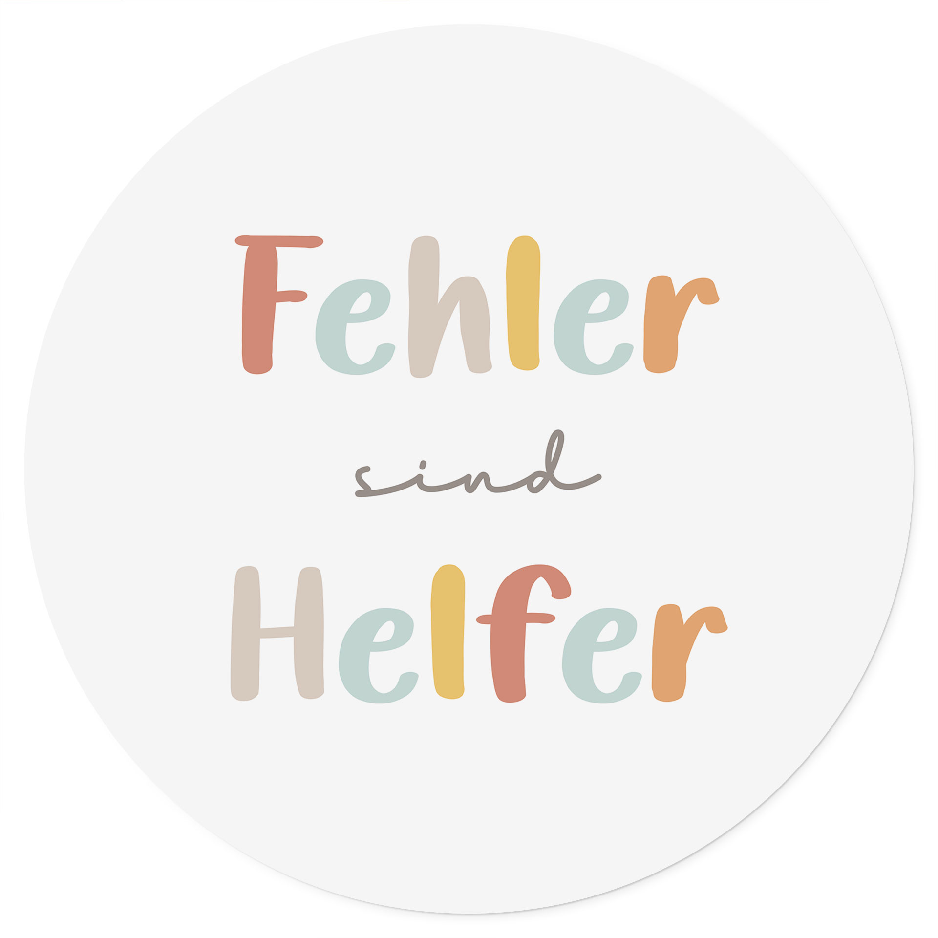 Rundes Wandtattoo - Kraftsatz 'Fehler sind Helfer' fürs Kinderzimmer