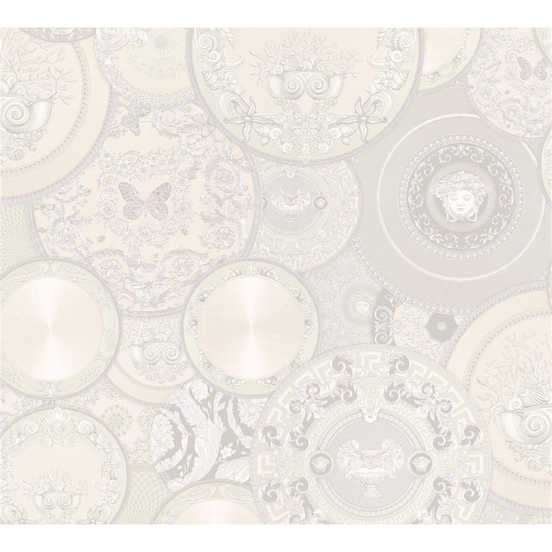 Versace fleecetapet Les Etoiles de la Mer 2 sølv, hvid, creme