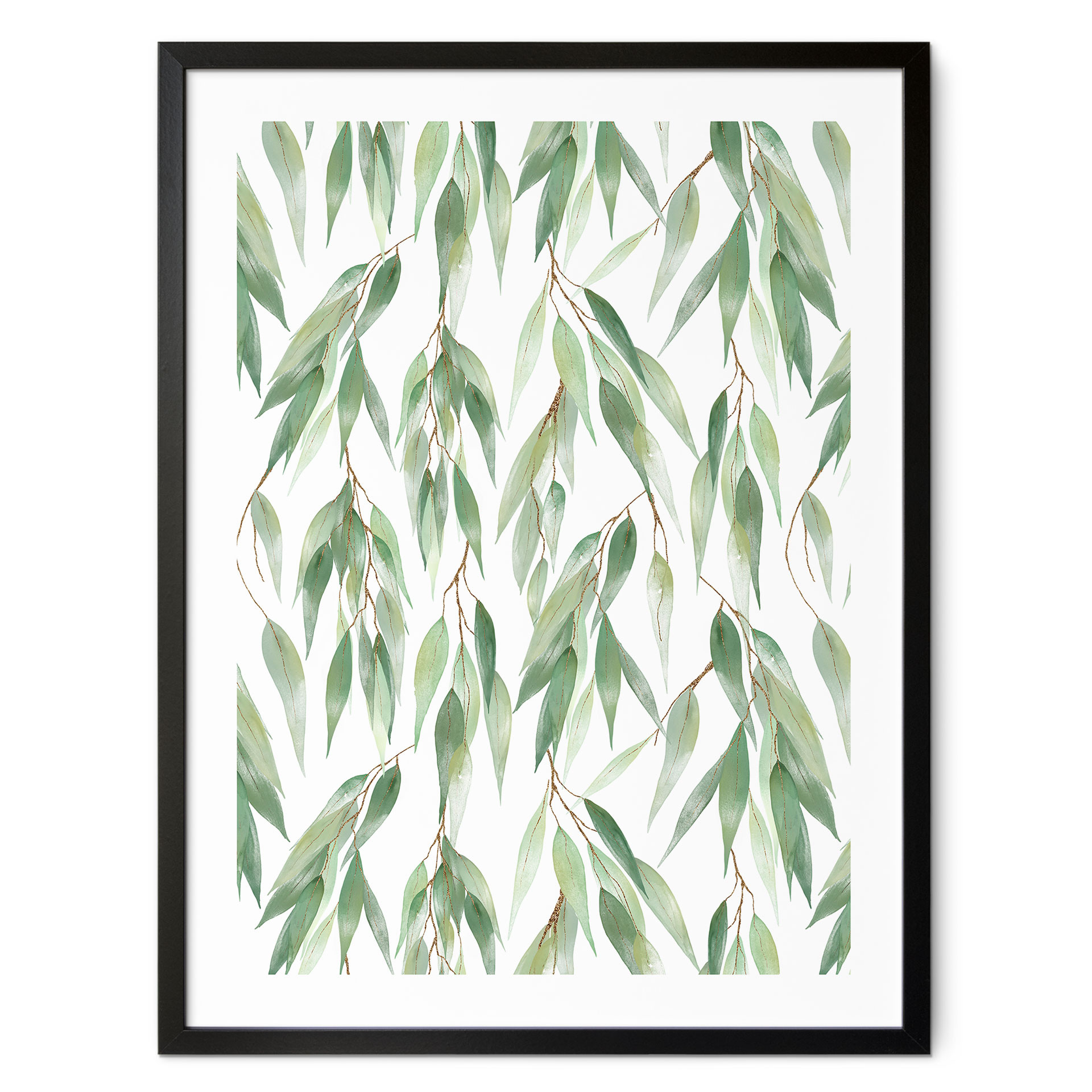 Plakat gałęzie z zielonymi liśćmi - UN Designs