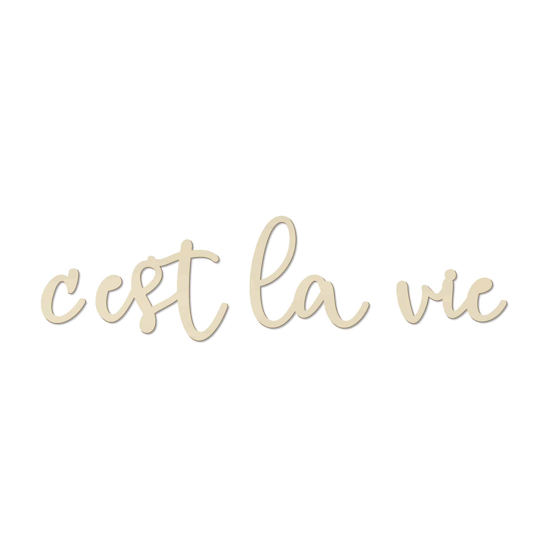 Drewniane litery topola C'est la vie