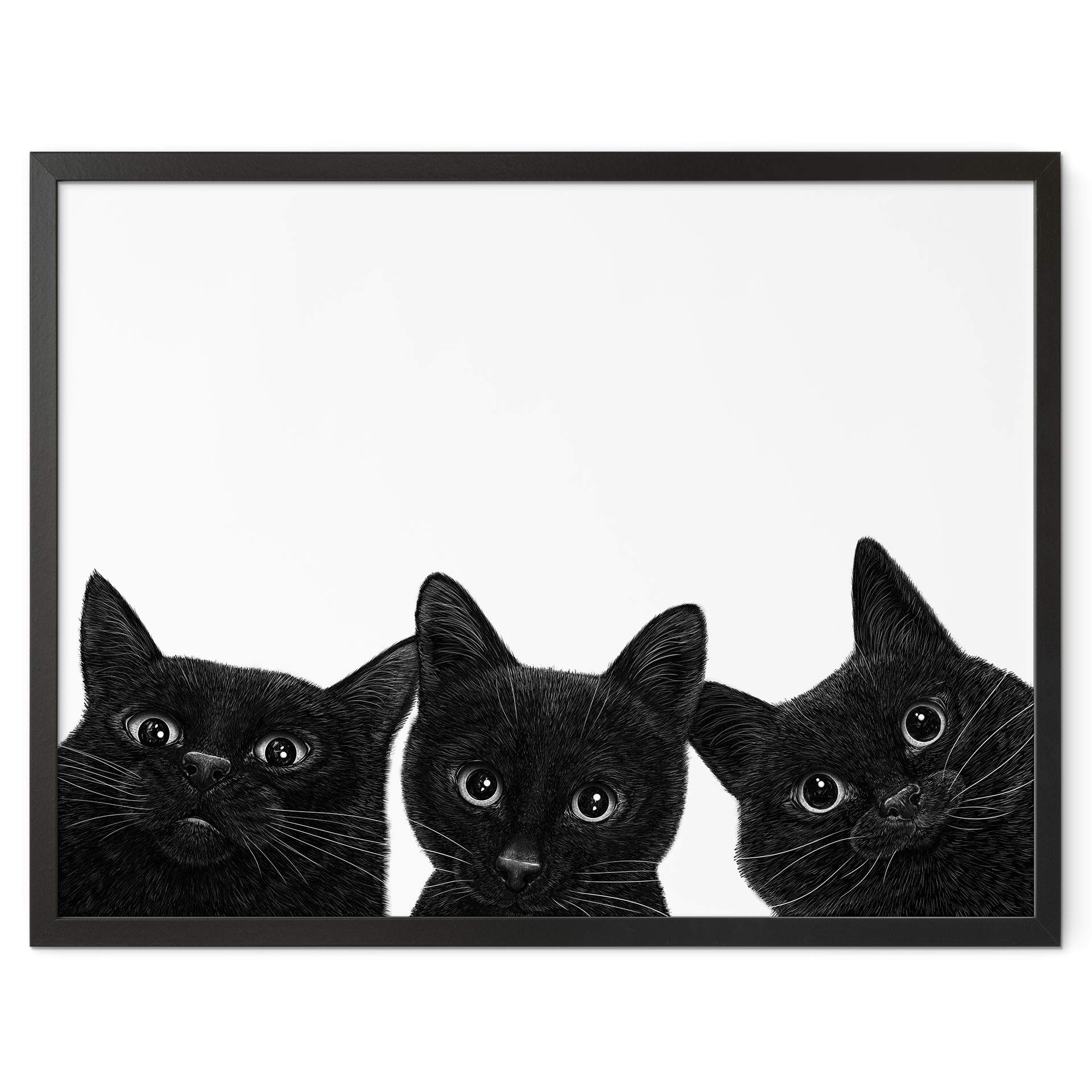 Poster Trio de chats noirs - Korenkova