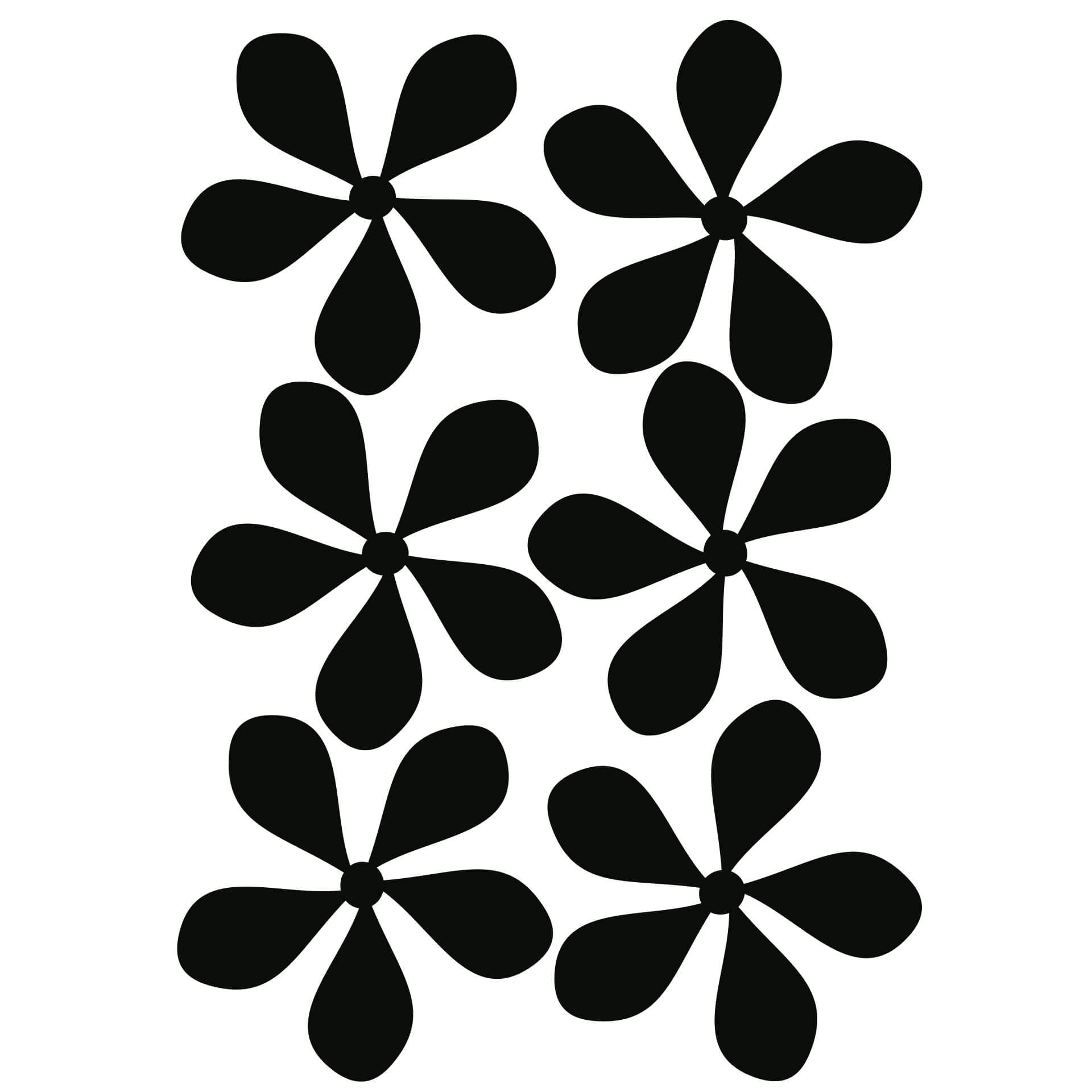 Wallsticker Blomster sæt 5