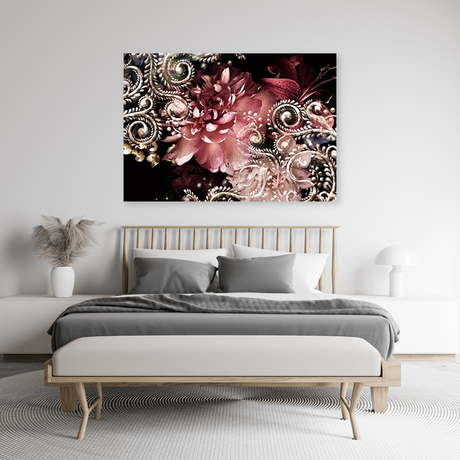 Canvasbillede, Pæon og liljeblomst