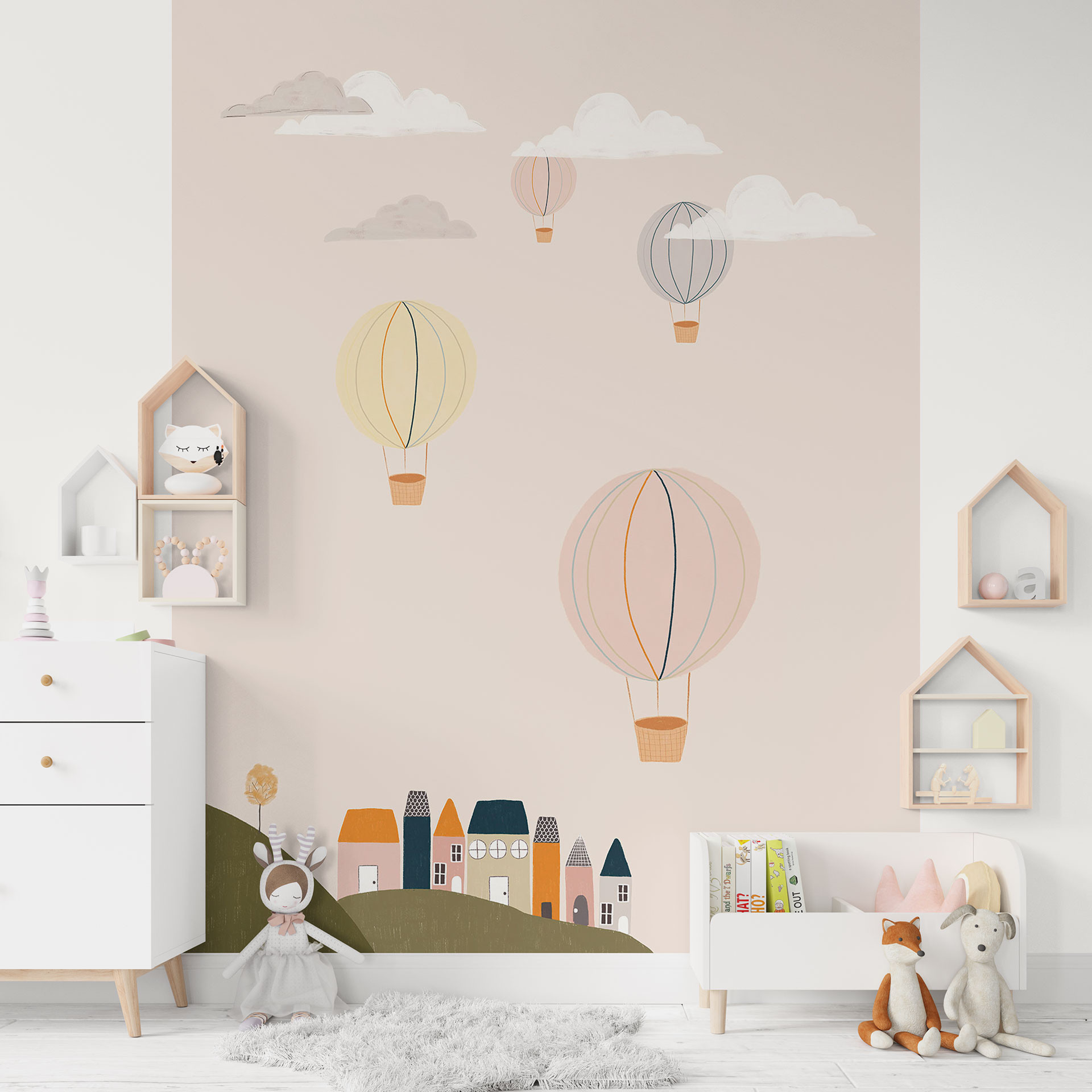 Fotobehang Kleurrijke heteluchtballonnen in de lucht - Menina Lisboa