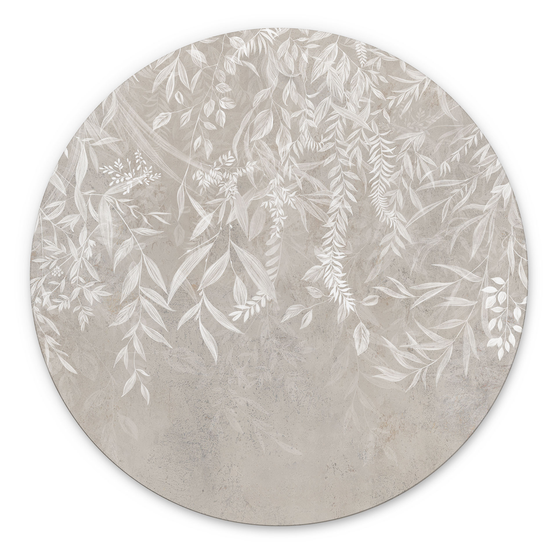 Wanddecoratie Elegante wilgentakken in beige - Ms Tiff - Alu-Dibond Rond