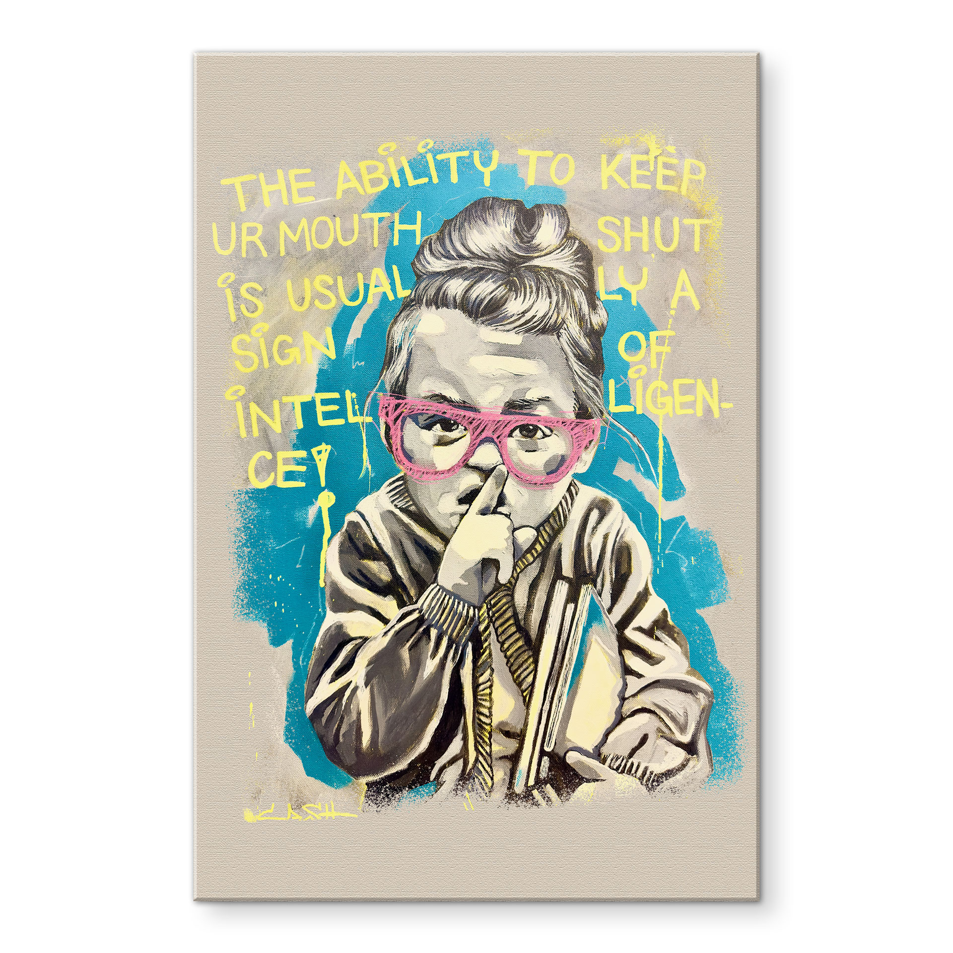 Stampa su acrilico Il Silenzio Mostra Intelligenza Pop Art - Habib