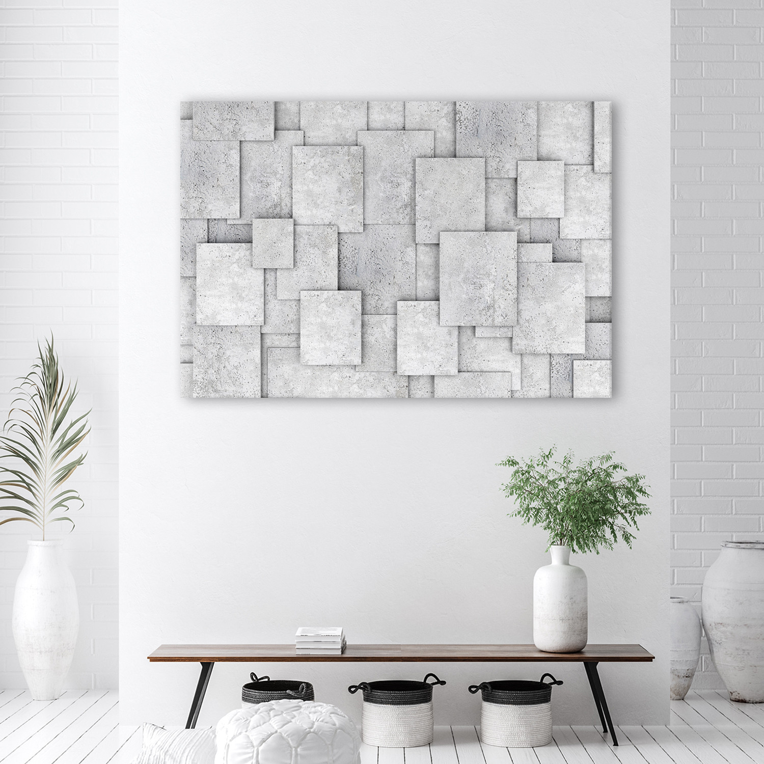 Canvasbillede, Geometrisk beton 3D abstrakt