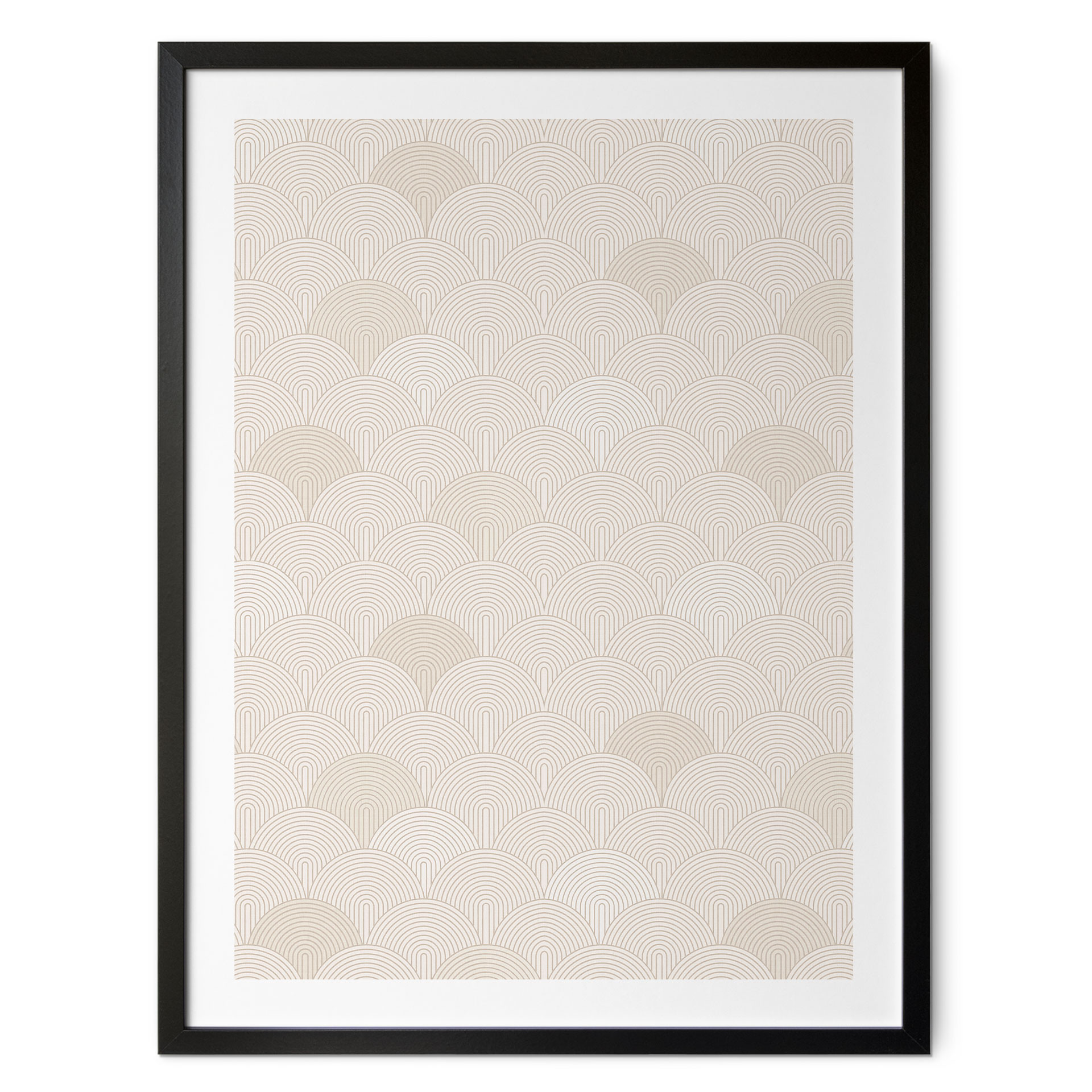 Poster géométrique Demi-cercles abstraits en beige doux - Décorations Bloomery