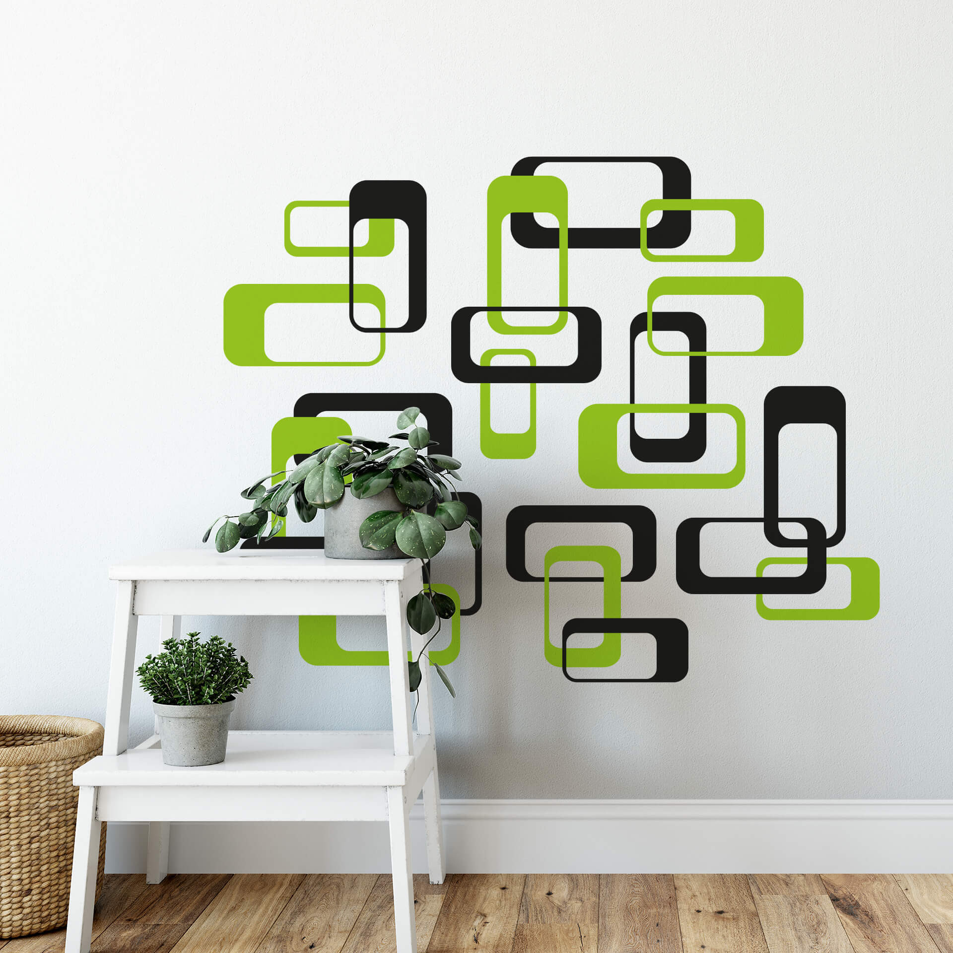Wallsticker - Retro Kasser Grøn