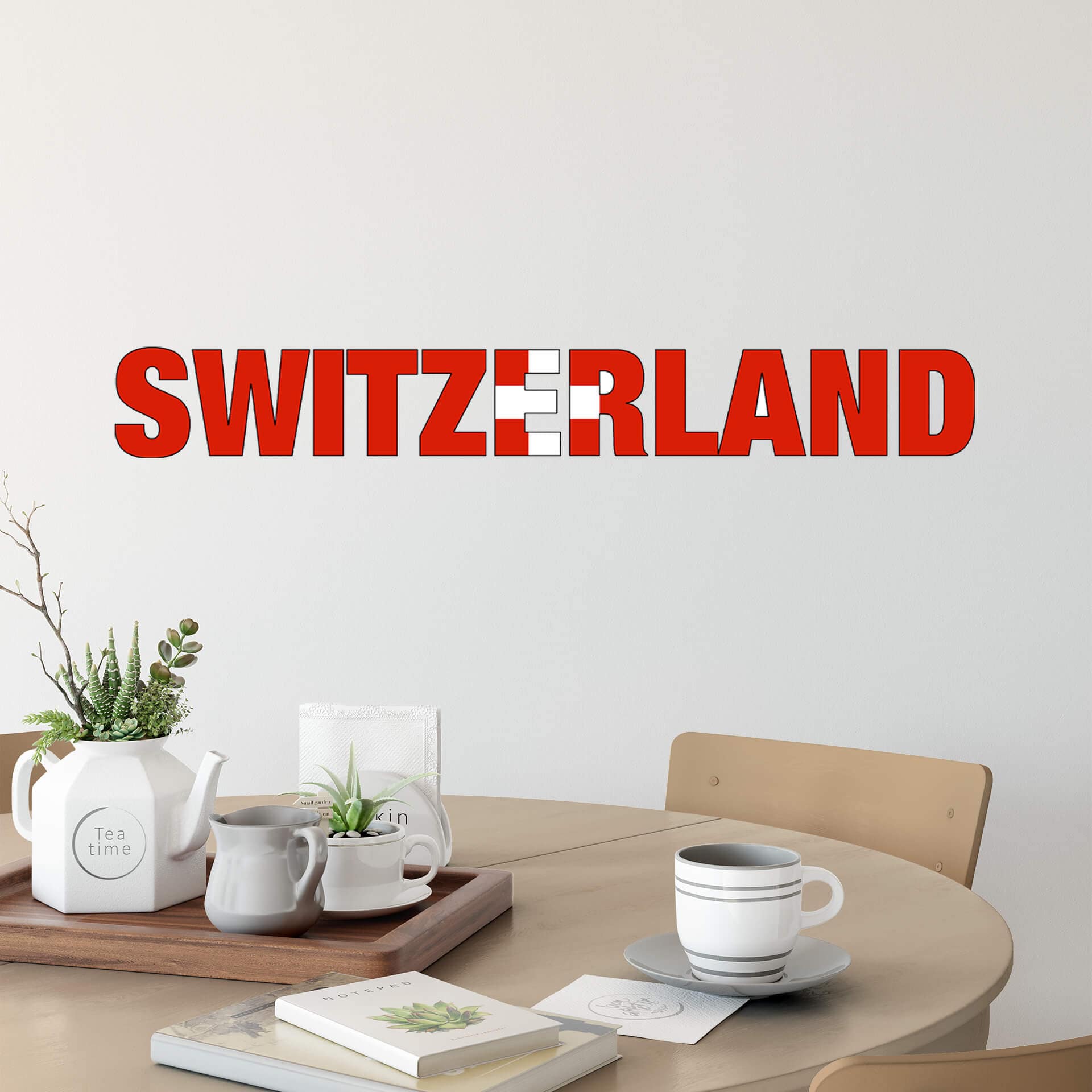 Wandtattoo Switzerland Schriftzug