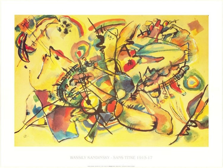 Plakat Composition 1917 kunsttryk, Kandinsky (30 x 24 cm)