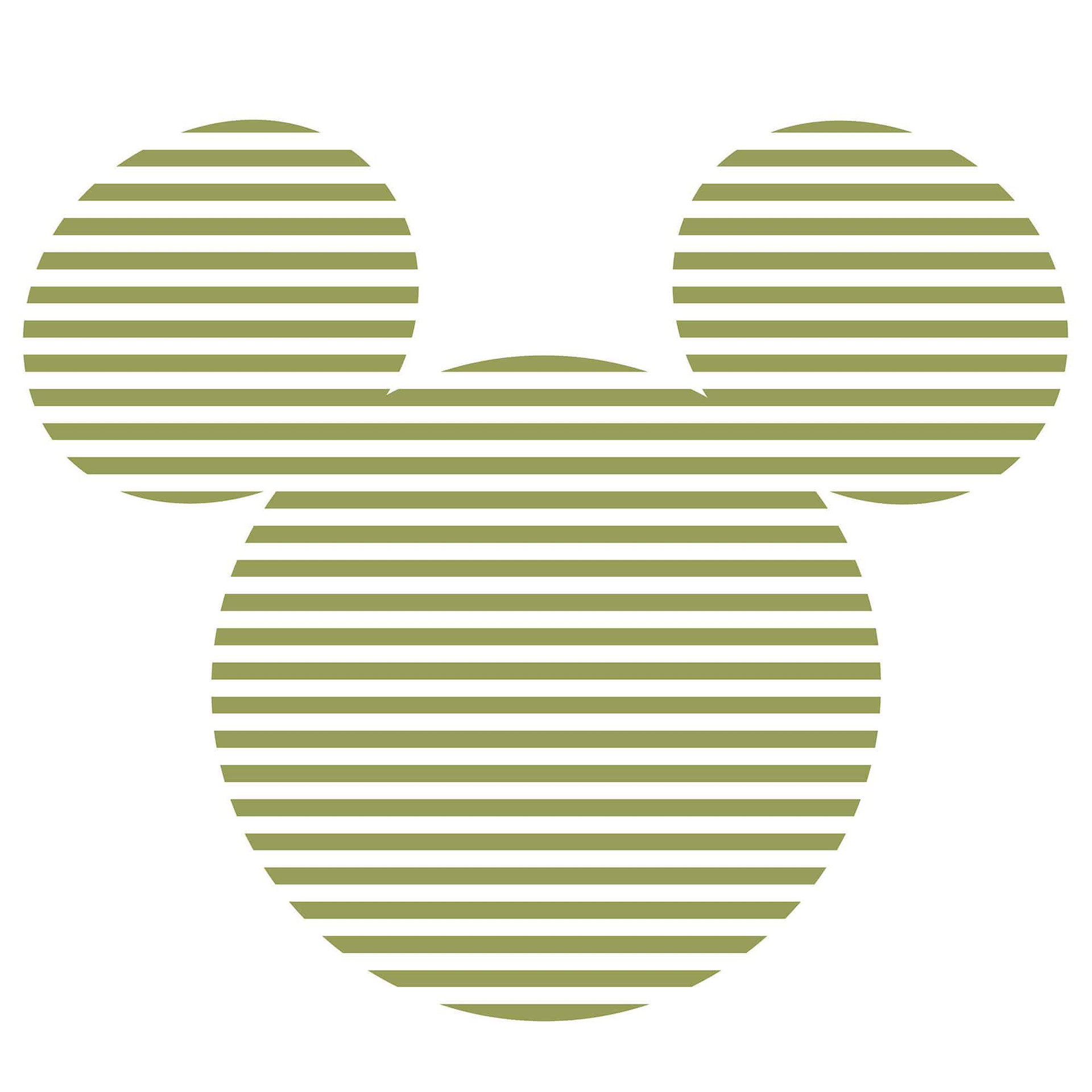 zelfklevend vlies behang - Mickey Head Stripes - 125 x 125 cm