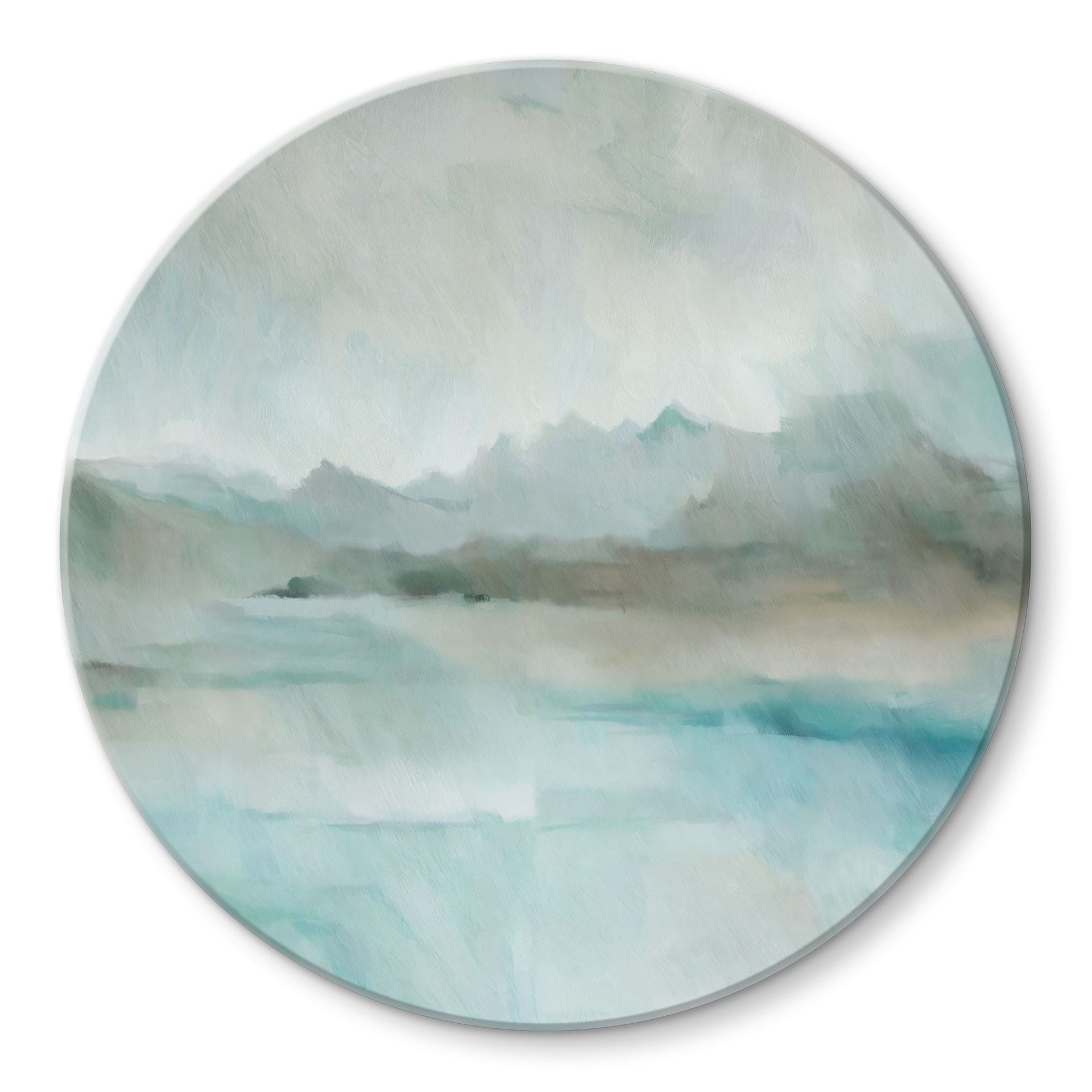 Glasschilderij Velvet Horizon - Abstract Meer - Sir Edward x Grigory Gladarev - Rond