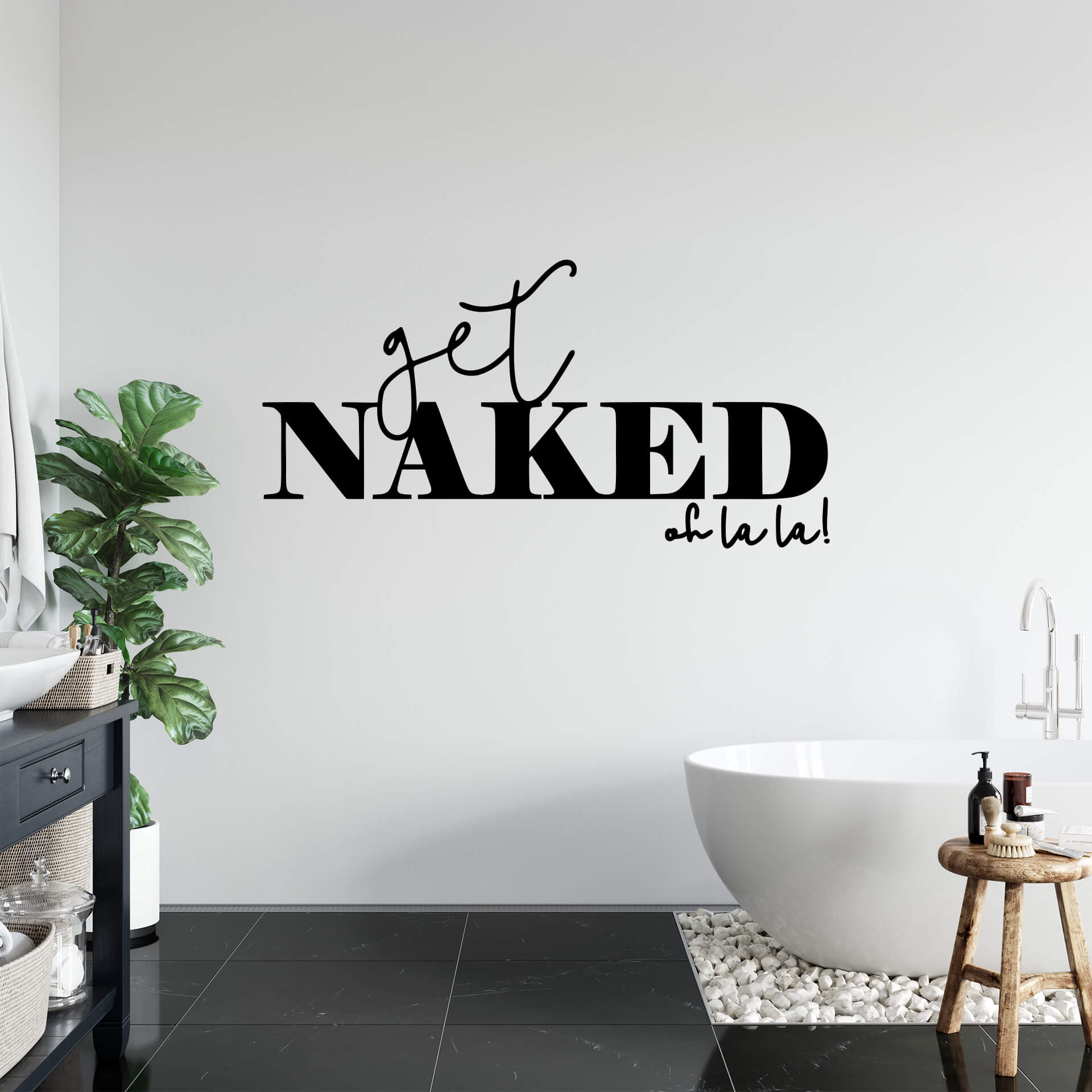 Wallsticker Get naked ohlala
