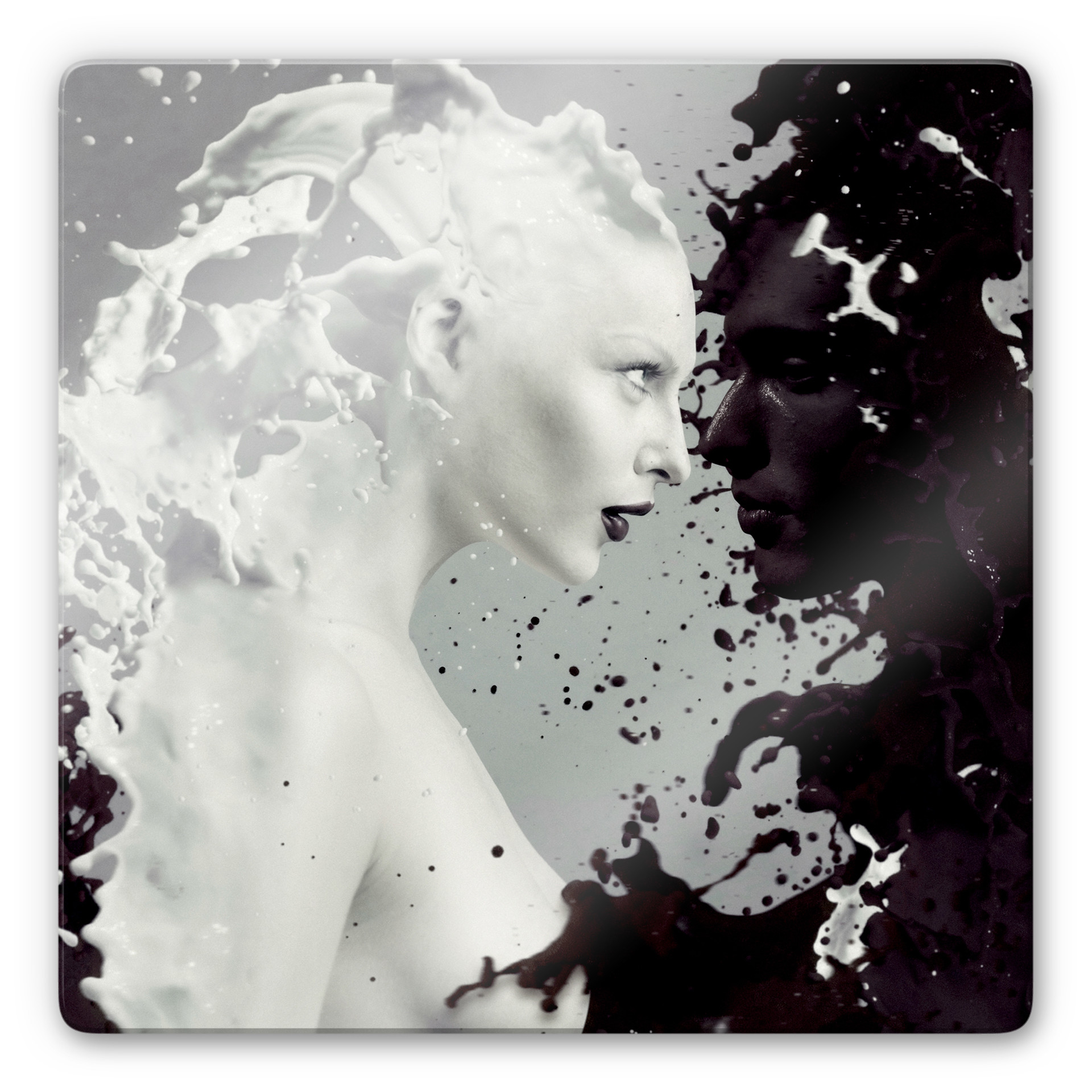 Glasbild Milk & Coffee - quadratisch