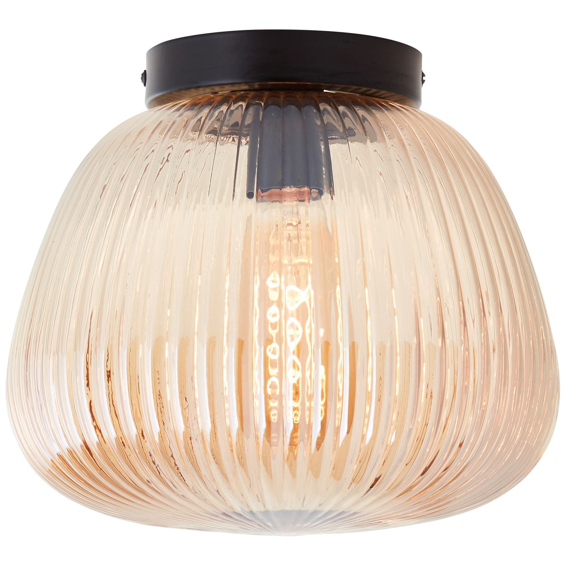 Deckenleuchte Junis, braun, 21,8 x 25 cm, Glas Deckenleuchte