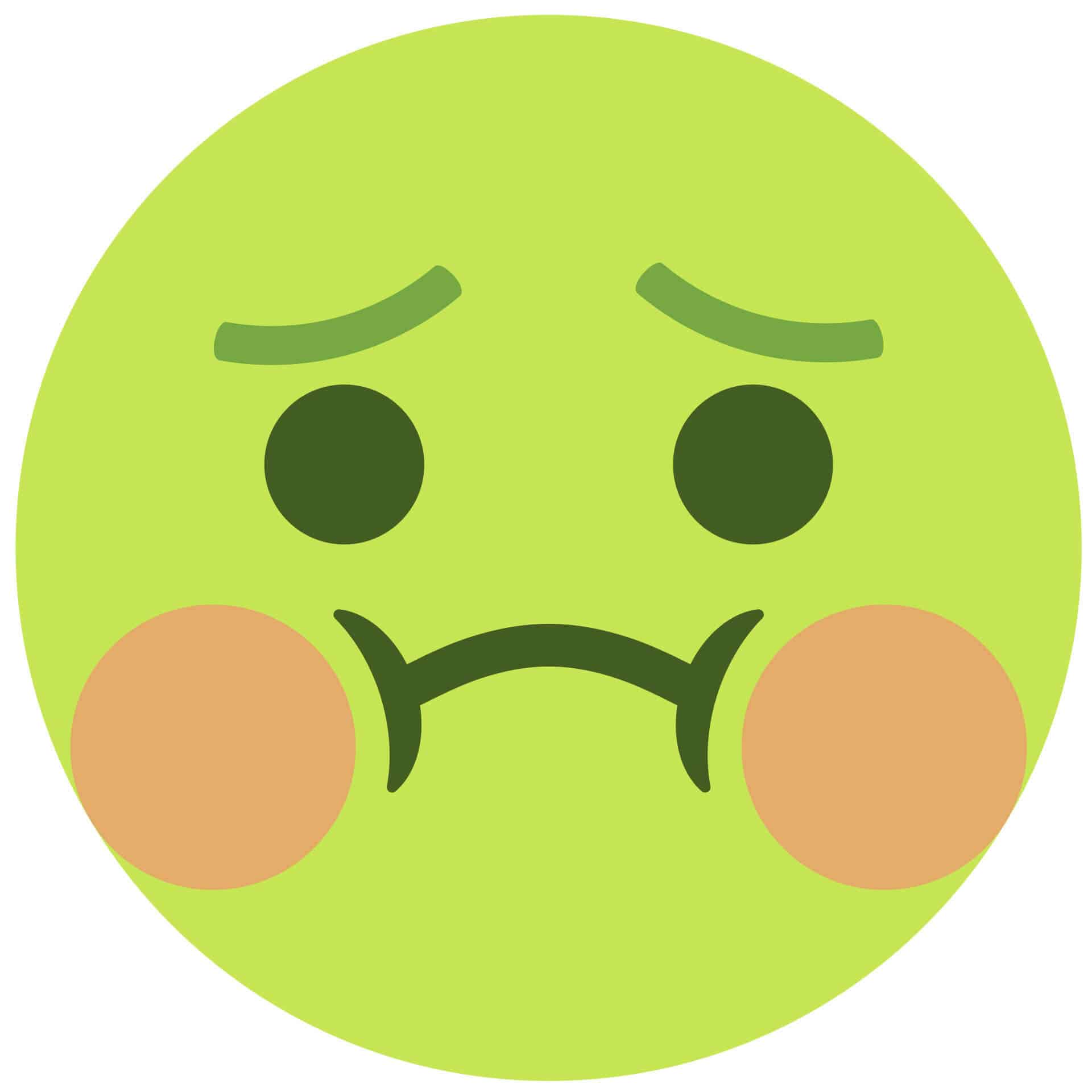 Muursticker Emoji Misselijk