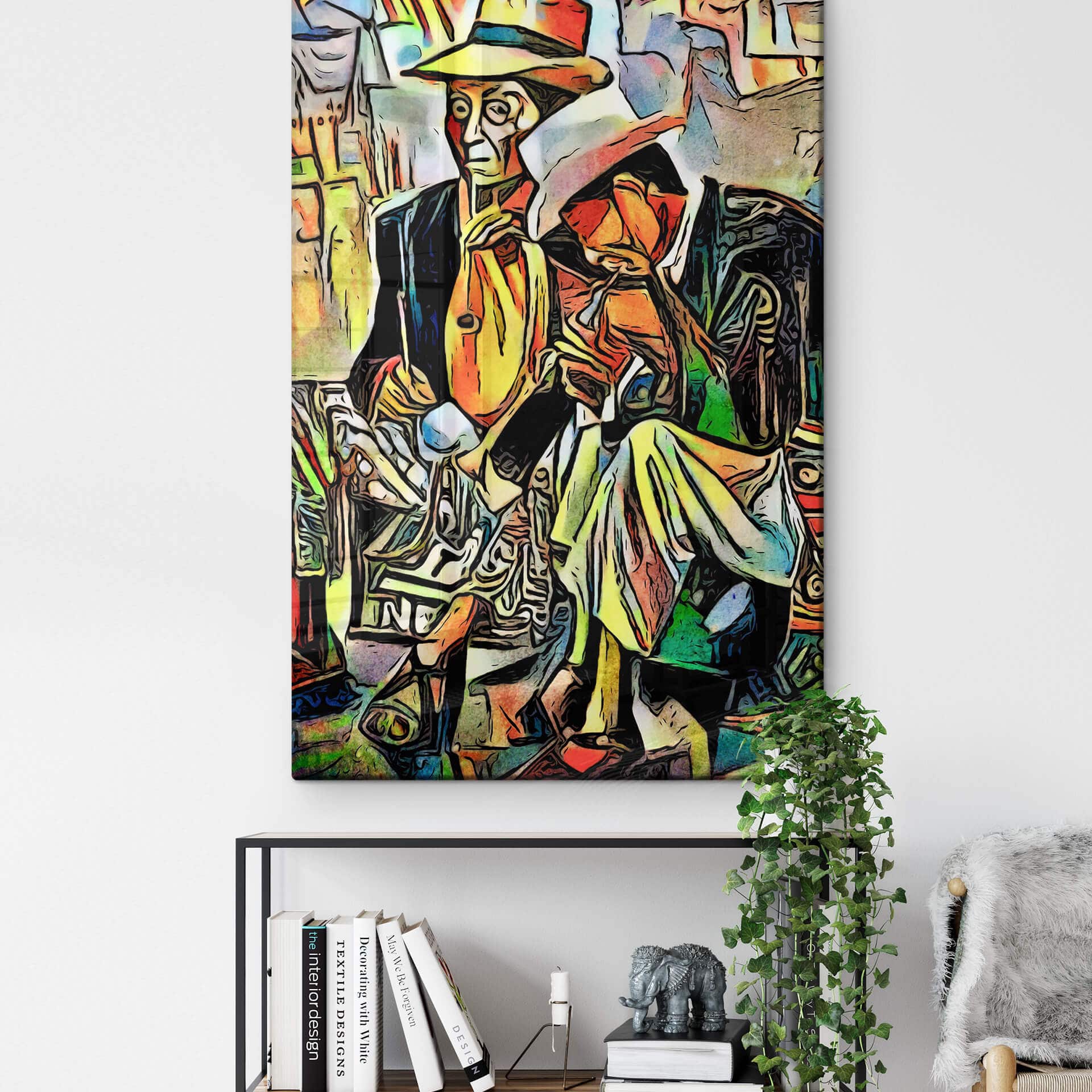 Glasschilderij Zamart - Two Musicians