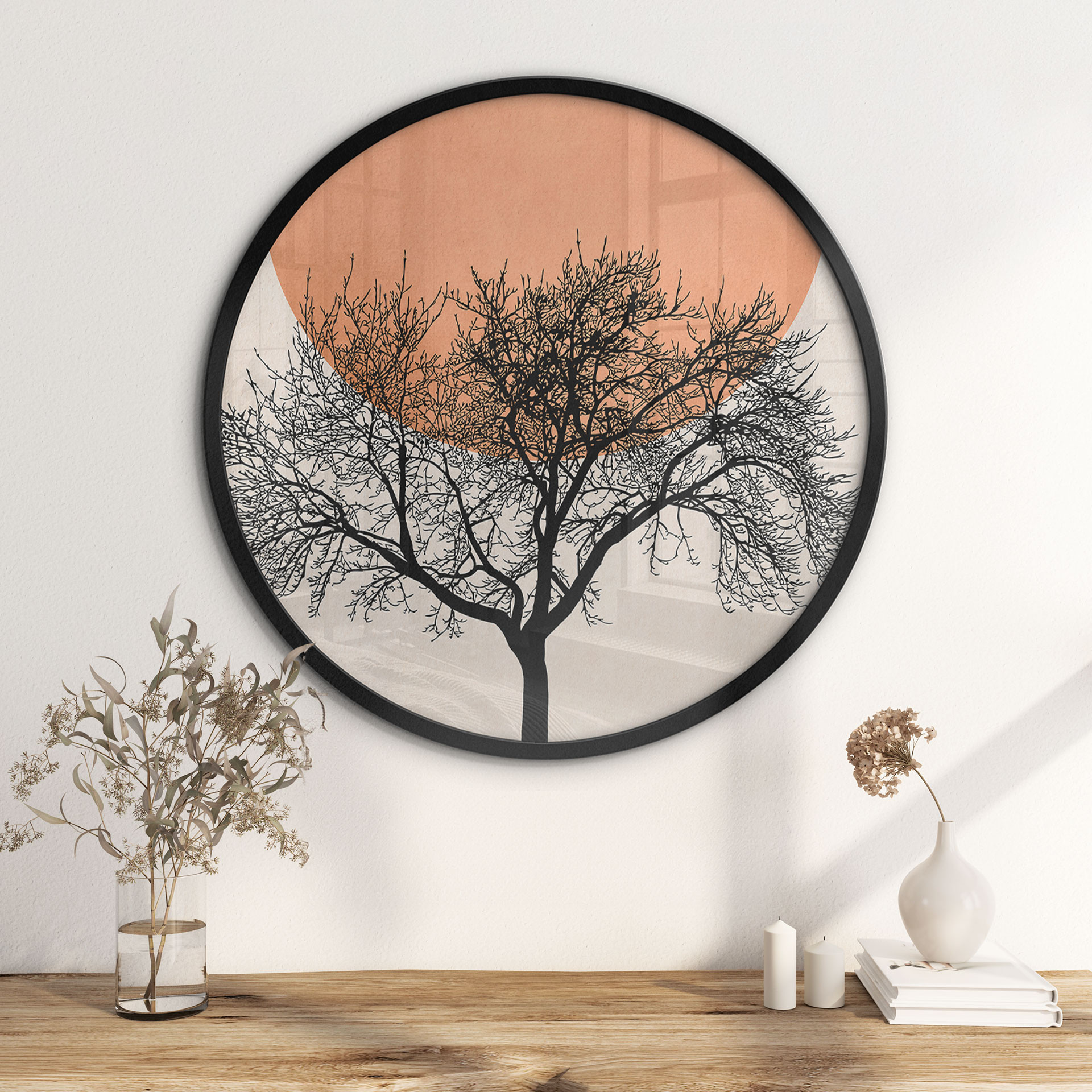 Poster Matin d'hiver en couleur pêche - Kubistika