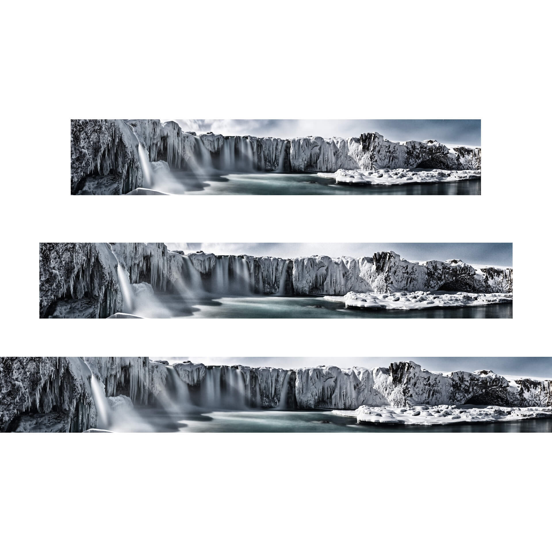 Fotobehang Shcherbina – IJsland Waterval – Panorama