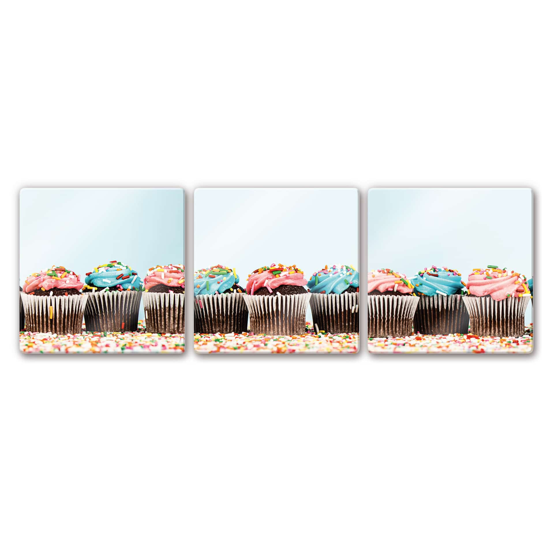 Glasbillede - Party Cupcakes 1 (3 dele)