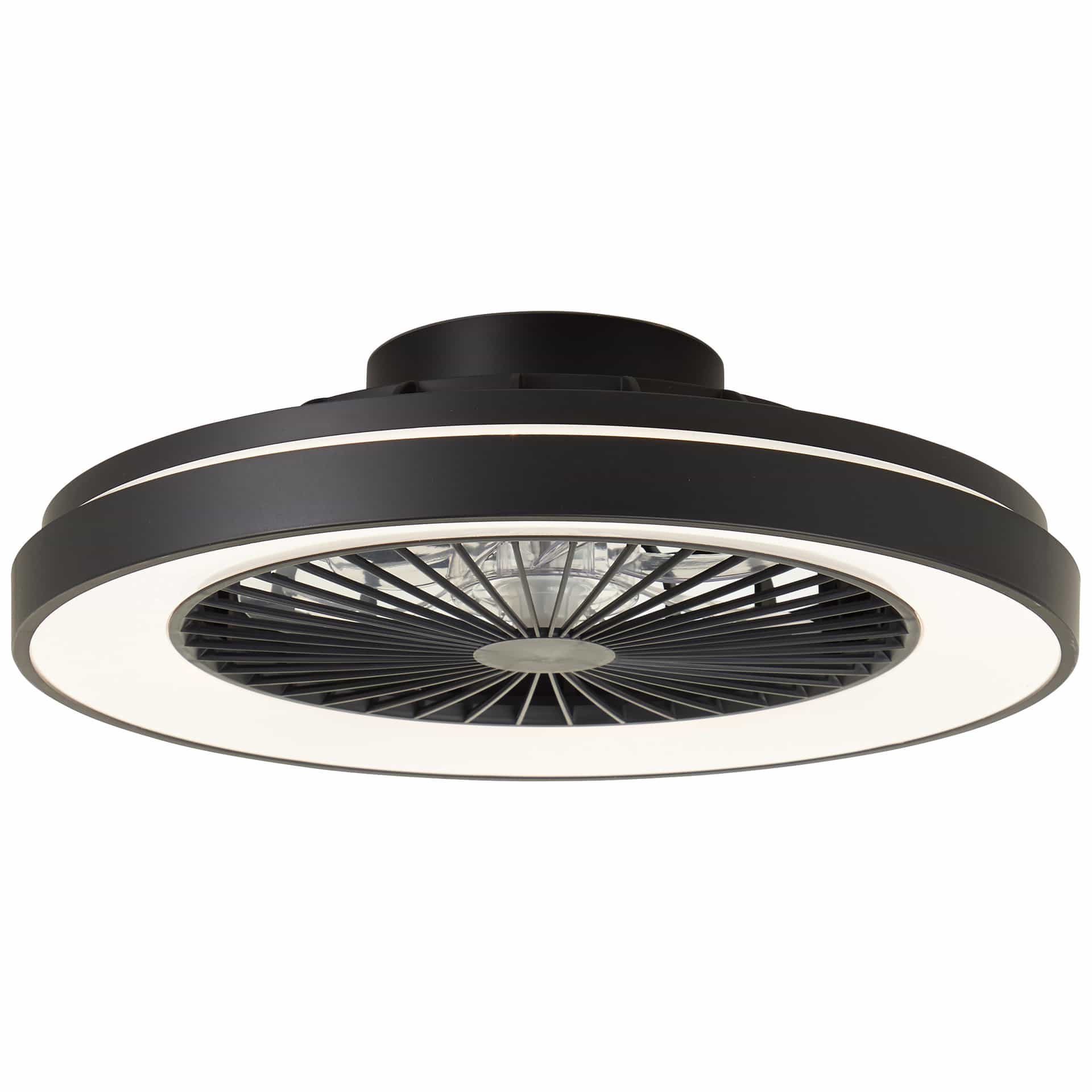 Deckenleuchte Levin, schwarz, 13,7 x 48,5 cm, Deckenventilator mit LED