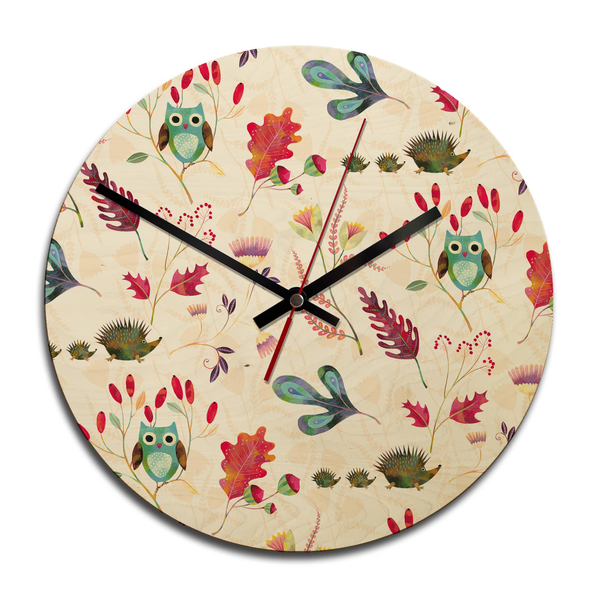 Horloge murale en bois - Blanz -  Forêt enchantée