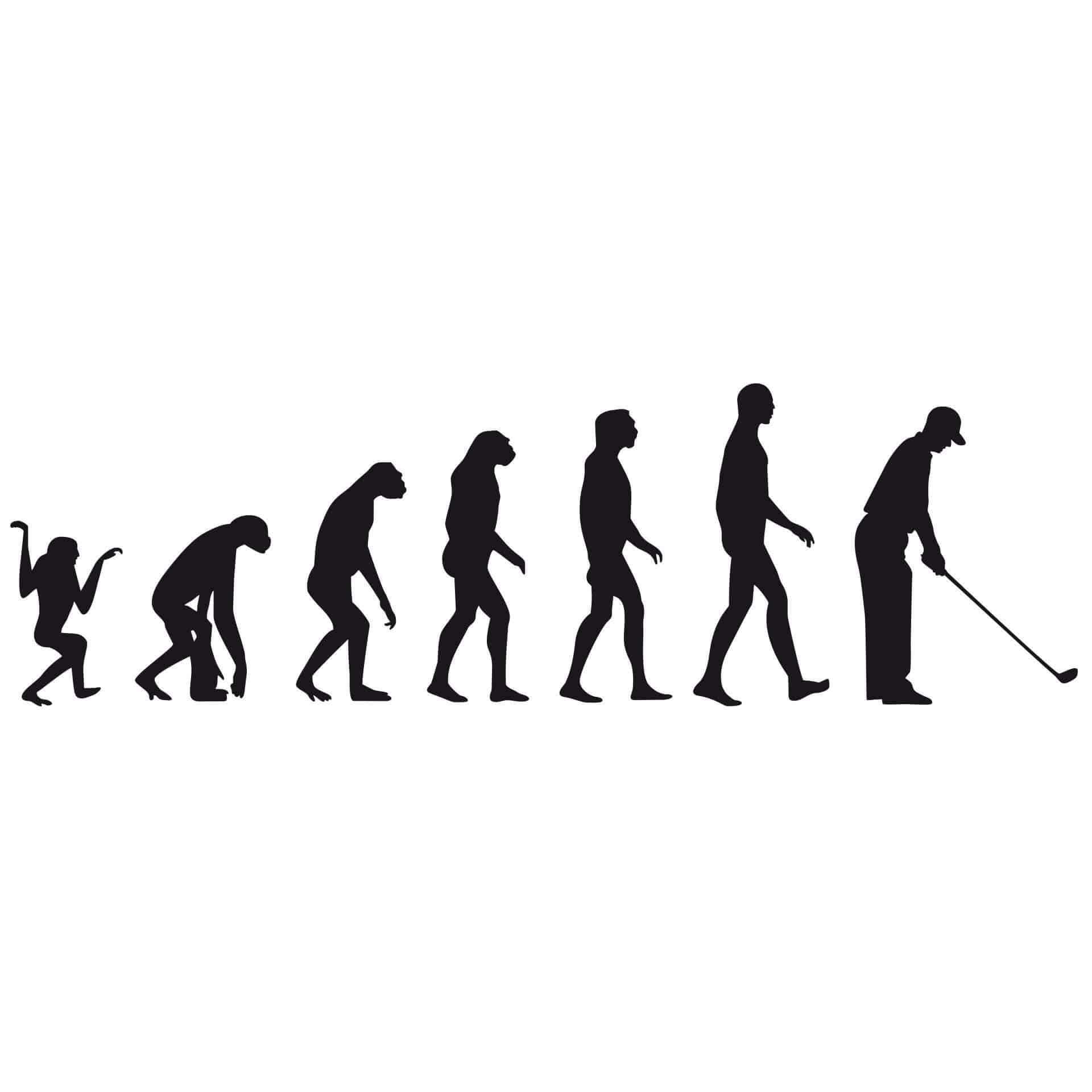 Golf evolutionen wallsticker