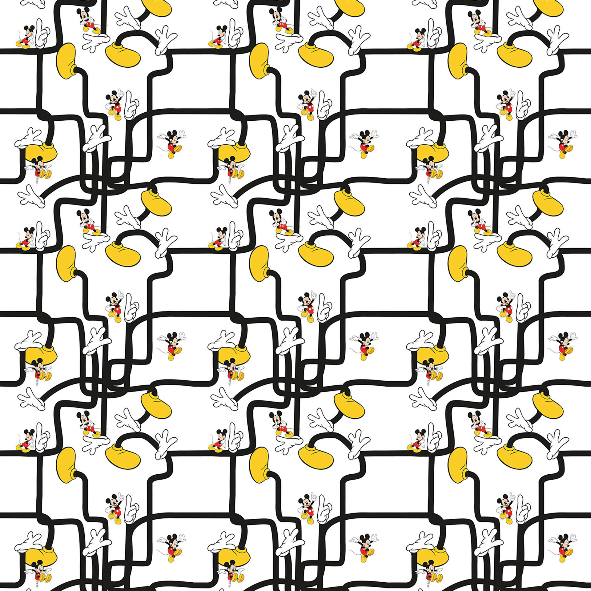 Vlies behang - Mickey Mouse Voetlabyrint - 200 x 280 cm