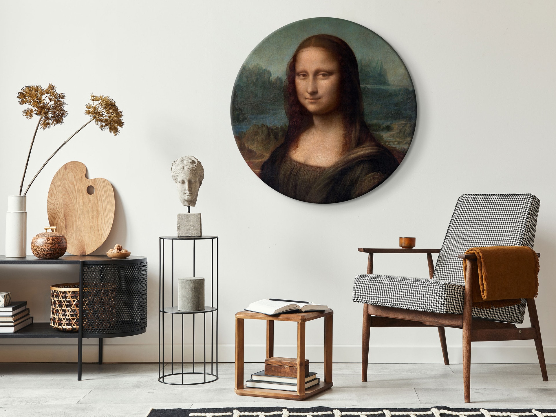 Rundes Leinwandbild Da Vinci - Mona Lisa