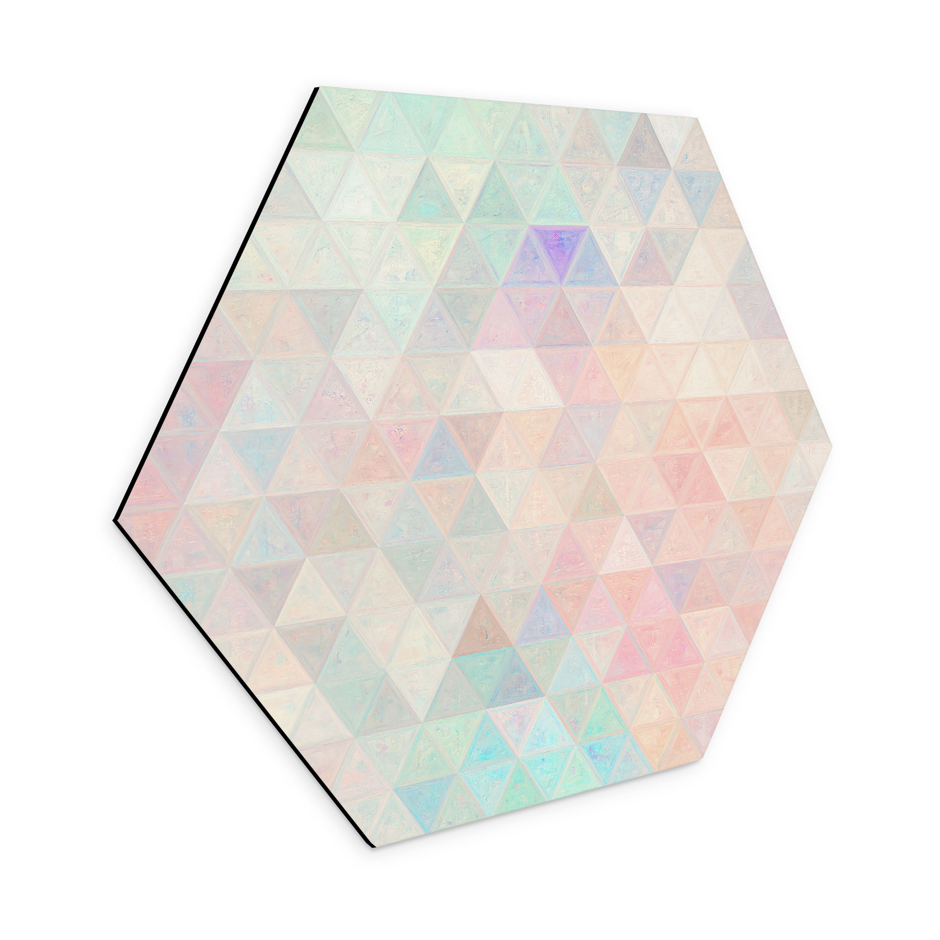 Hexagon Dibond Farverige mosaik-trekanter - Jaszke