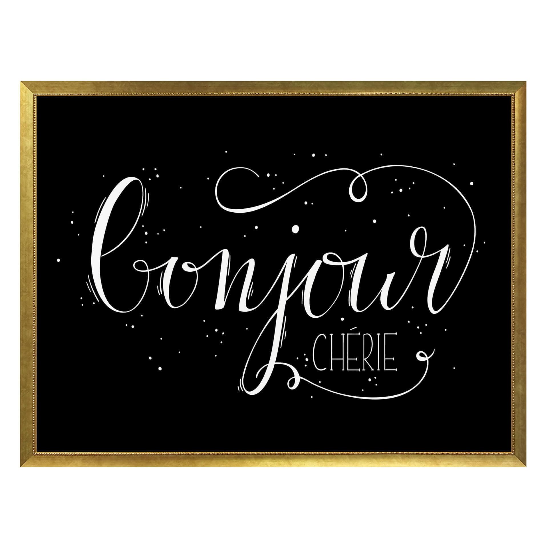 Plakat Bonjour Chérie - czarny negatyw