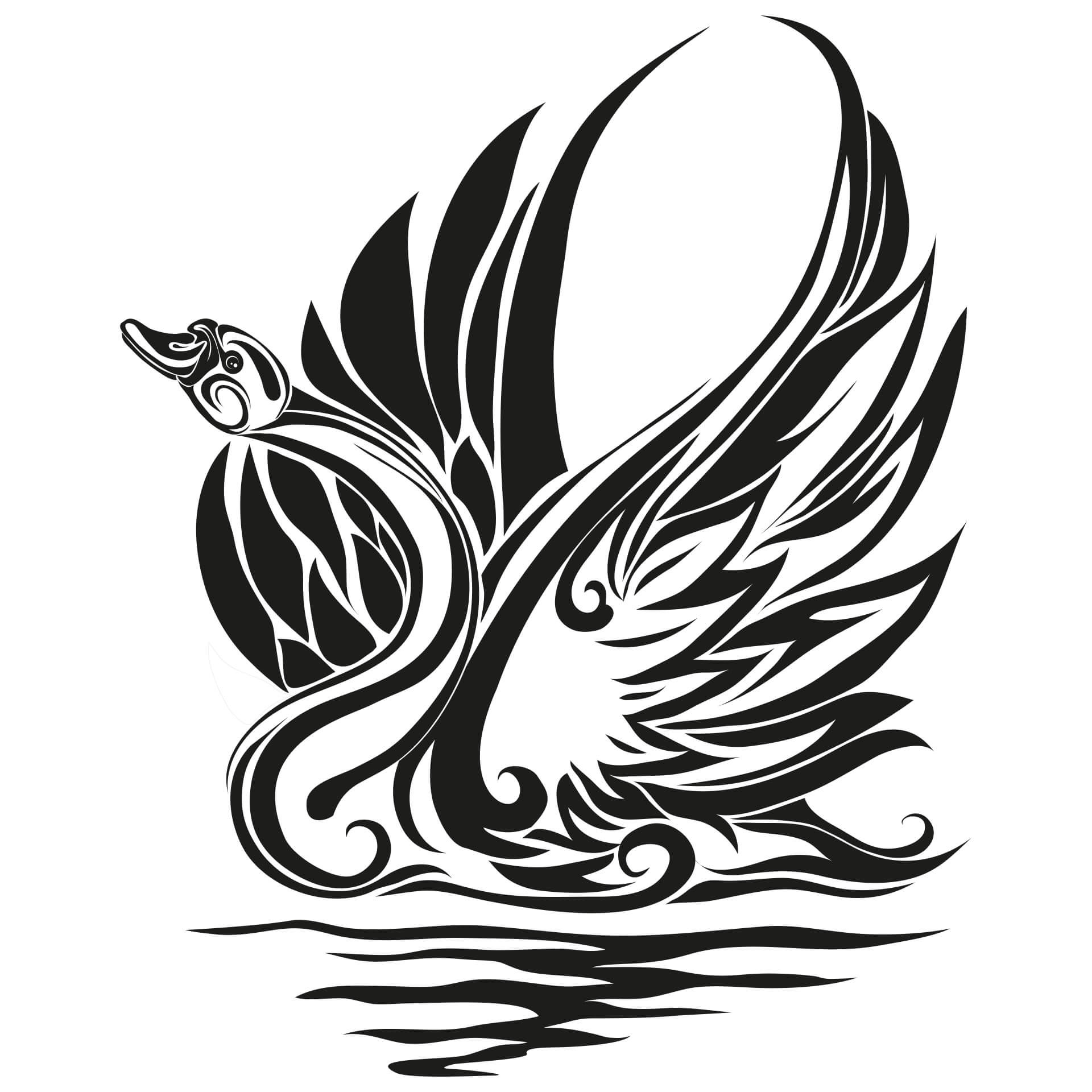 Wallsticker Tribal Svane